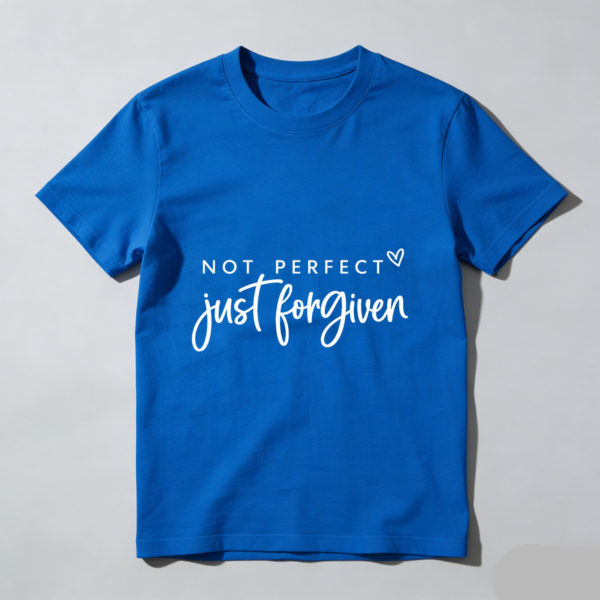 TEECURENT Not Perfect Just Forgiven Christian T Shirt Faith Inspired Religious Message For Women And Men Black Cotton Tee Top WOMEN