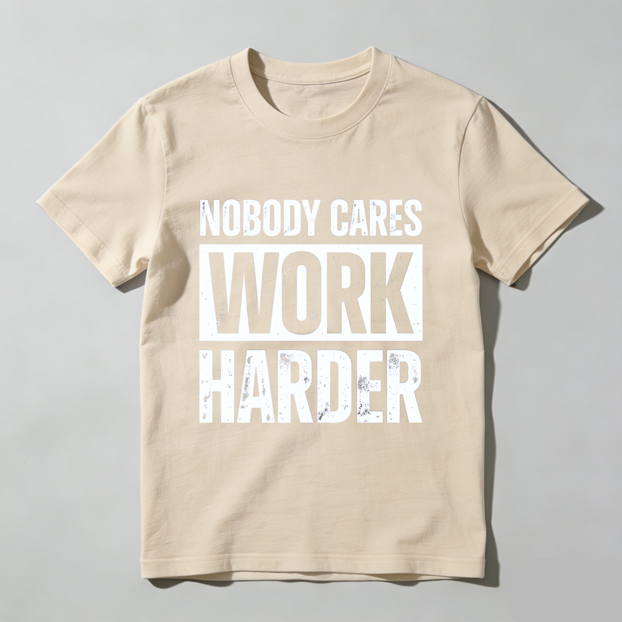 TEECURENT Nobody Cares Work Harder Motivational T Shirt For Men And Women Gym Workout Fitness Inspiration Apparel WOMEN