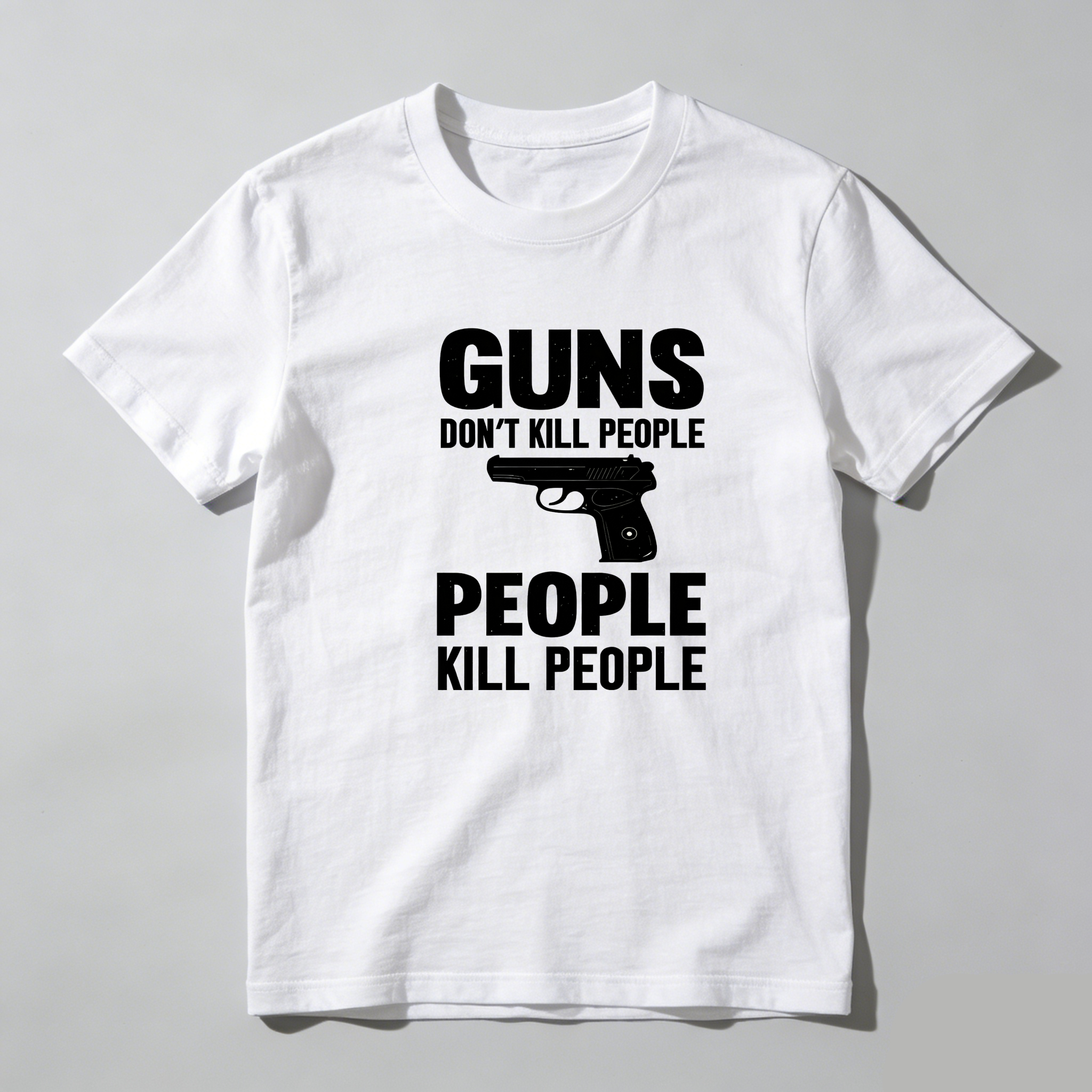 TEECURENT Guns Dont Kill People People Kill People Pure Cotton Short Sleeve T Shirt-TeeCurent