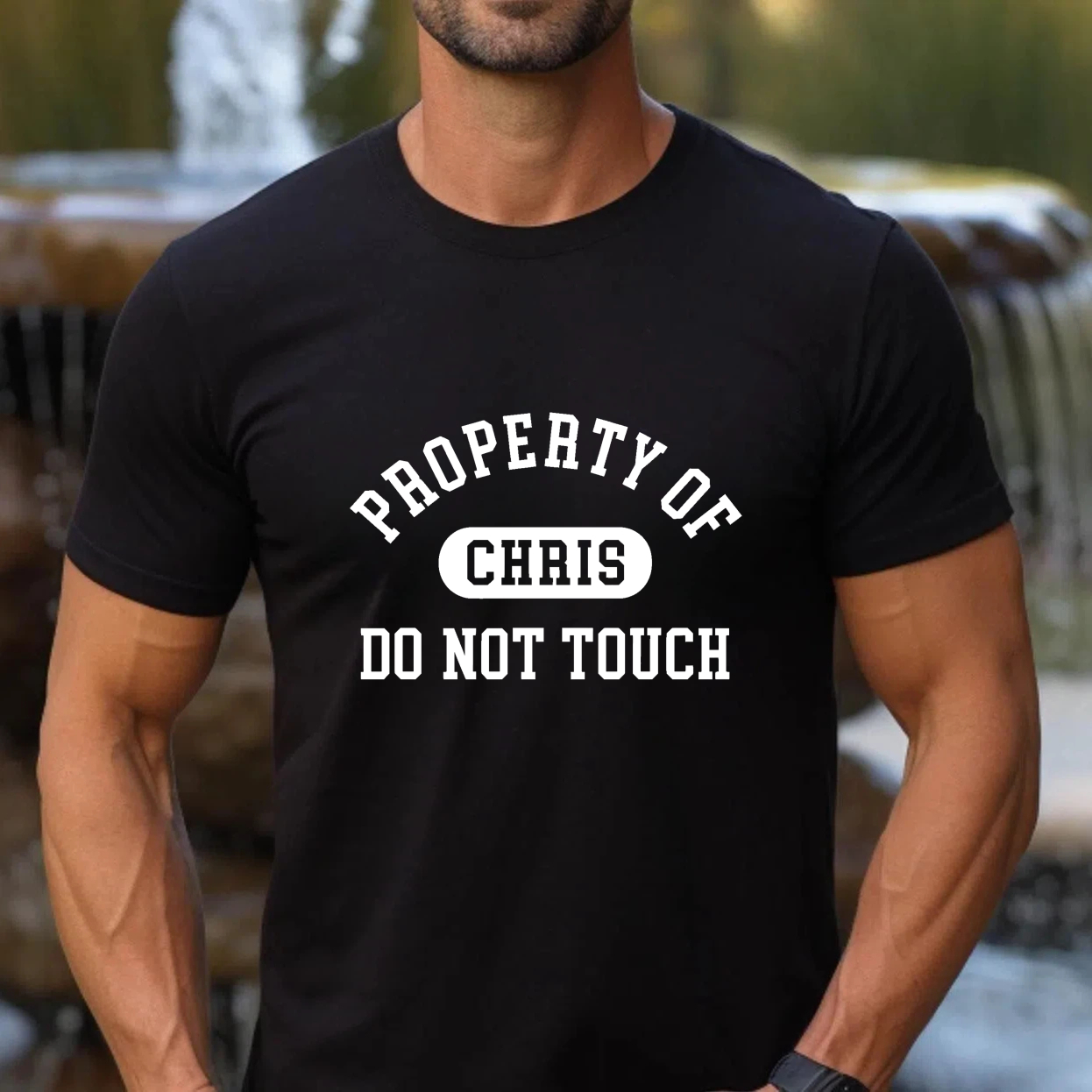 TEECURENT T-SHIRT  Property Of Chris Do Not Touch
