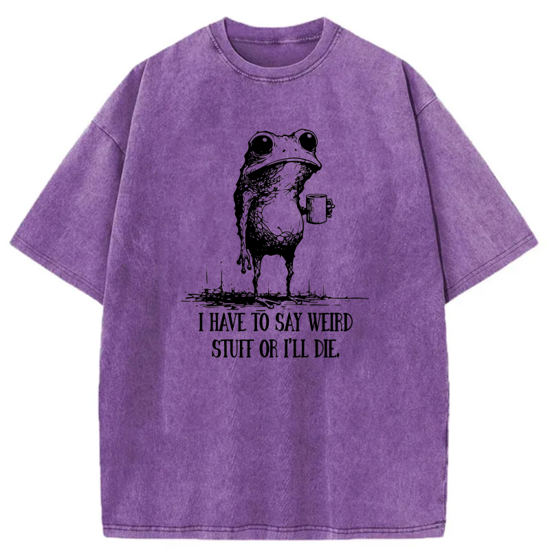 Frog Holding Mug With Text Below tshirt 100% cotton