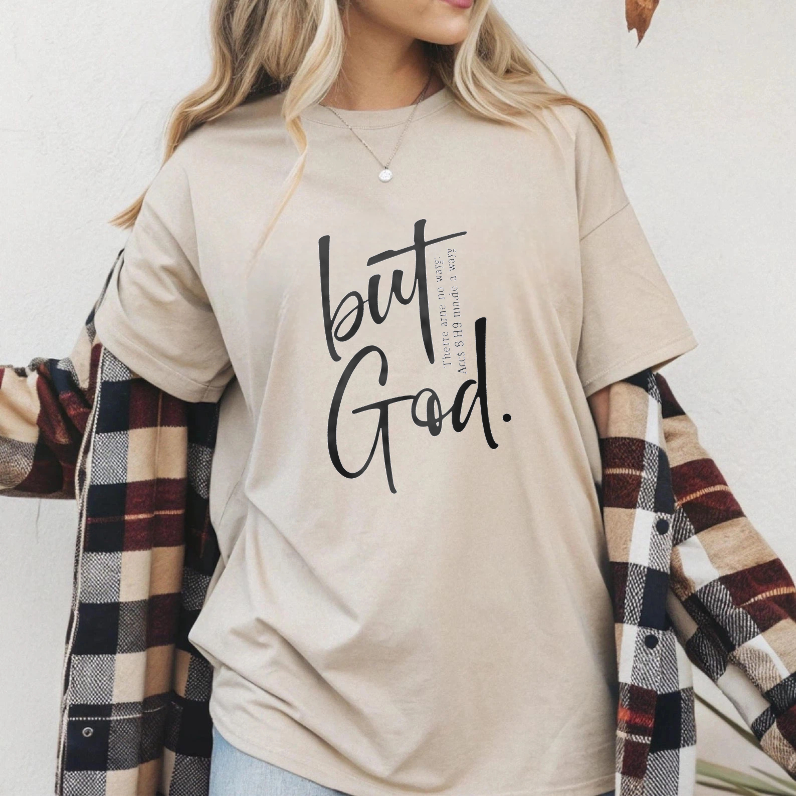 TEECURENT But God There Was No Way But He Made A Way Christian T Shirt Faith Inspired Religious Quote Apparel For Men And Women WOMEN