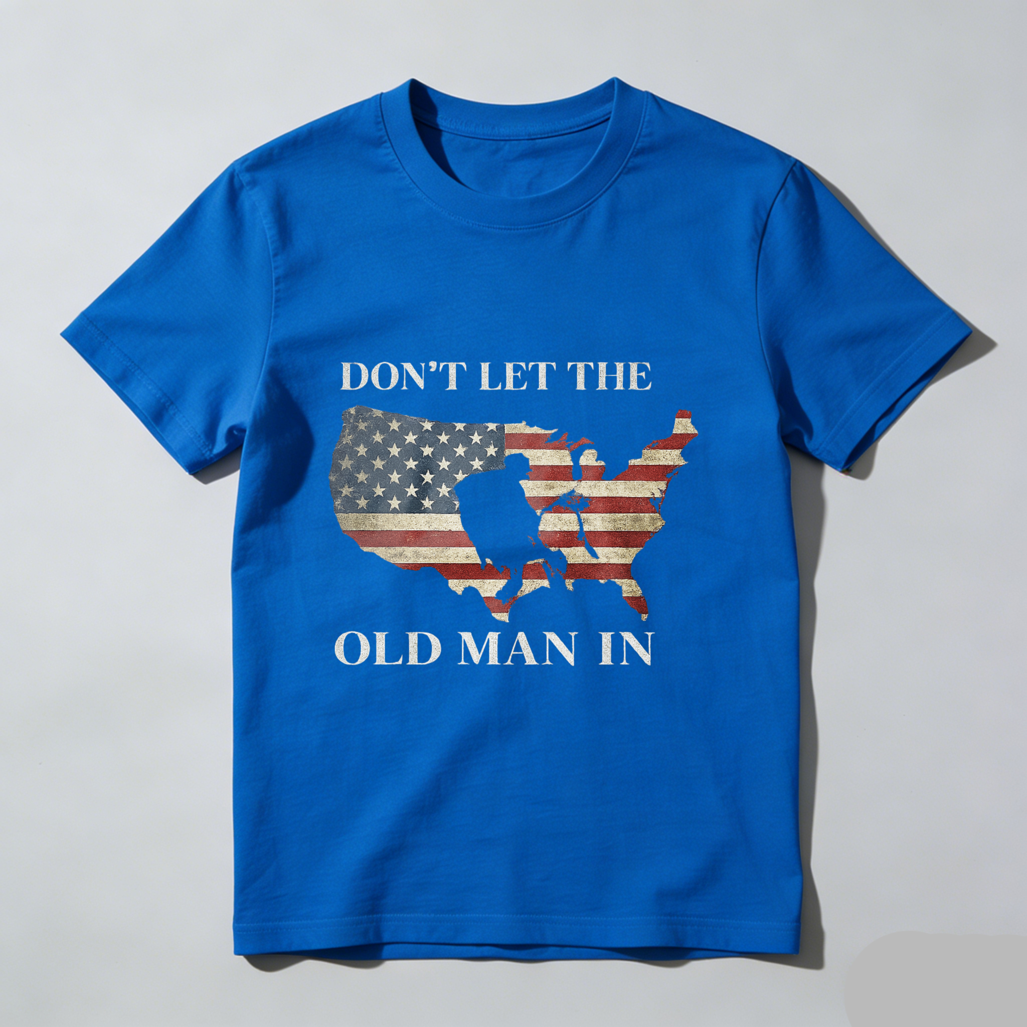 TEECURENT Dont Let The Old Man In Usa Map Flag T Shirt