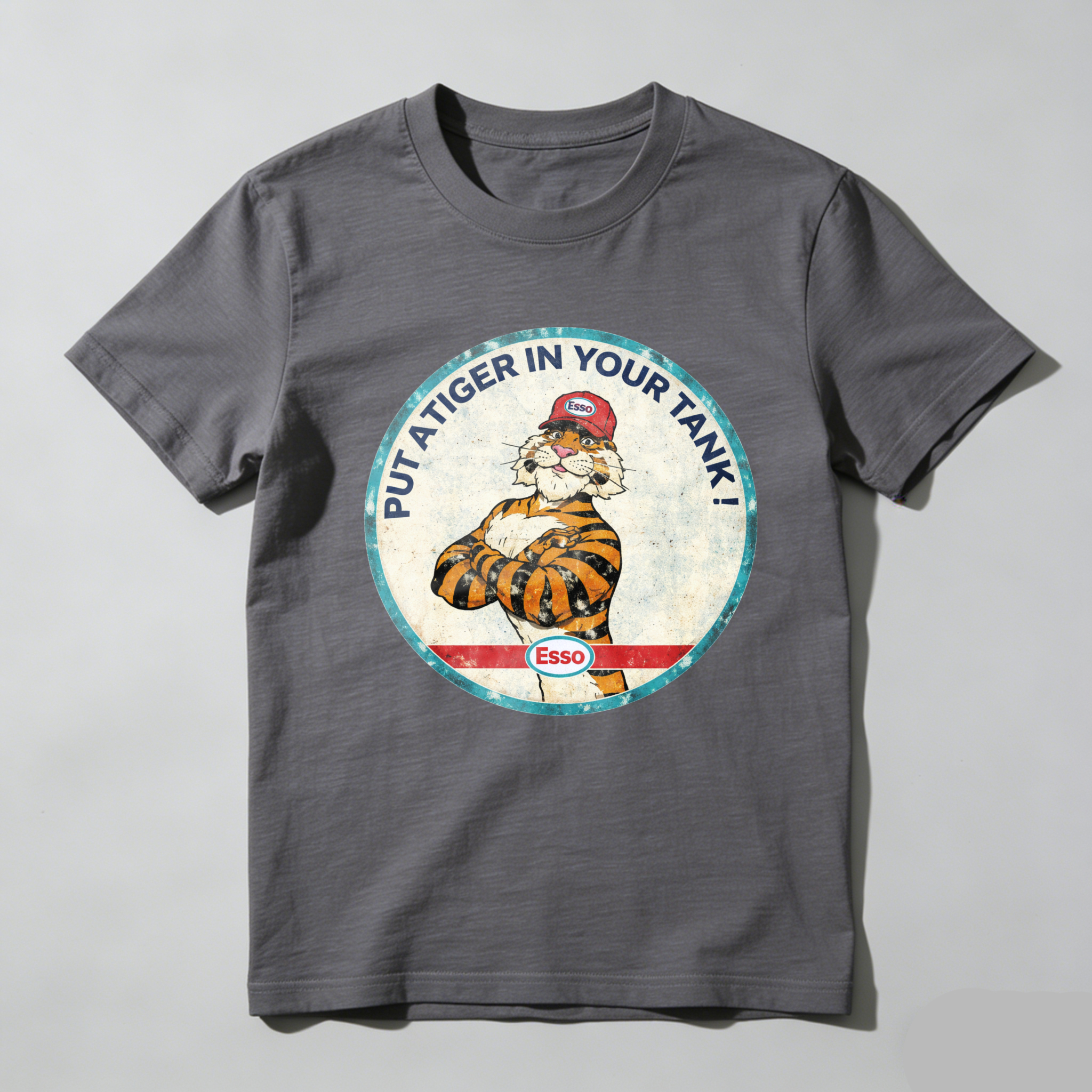 Put A Tiger In Your Tank Esso Gasoline Vintage Logo T Shirt