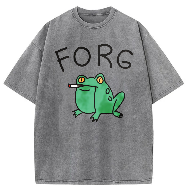 Frog Smoking Cigarette With Text Above tshirt 100% cotton