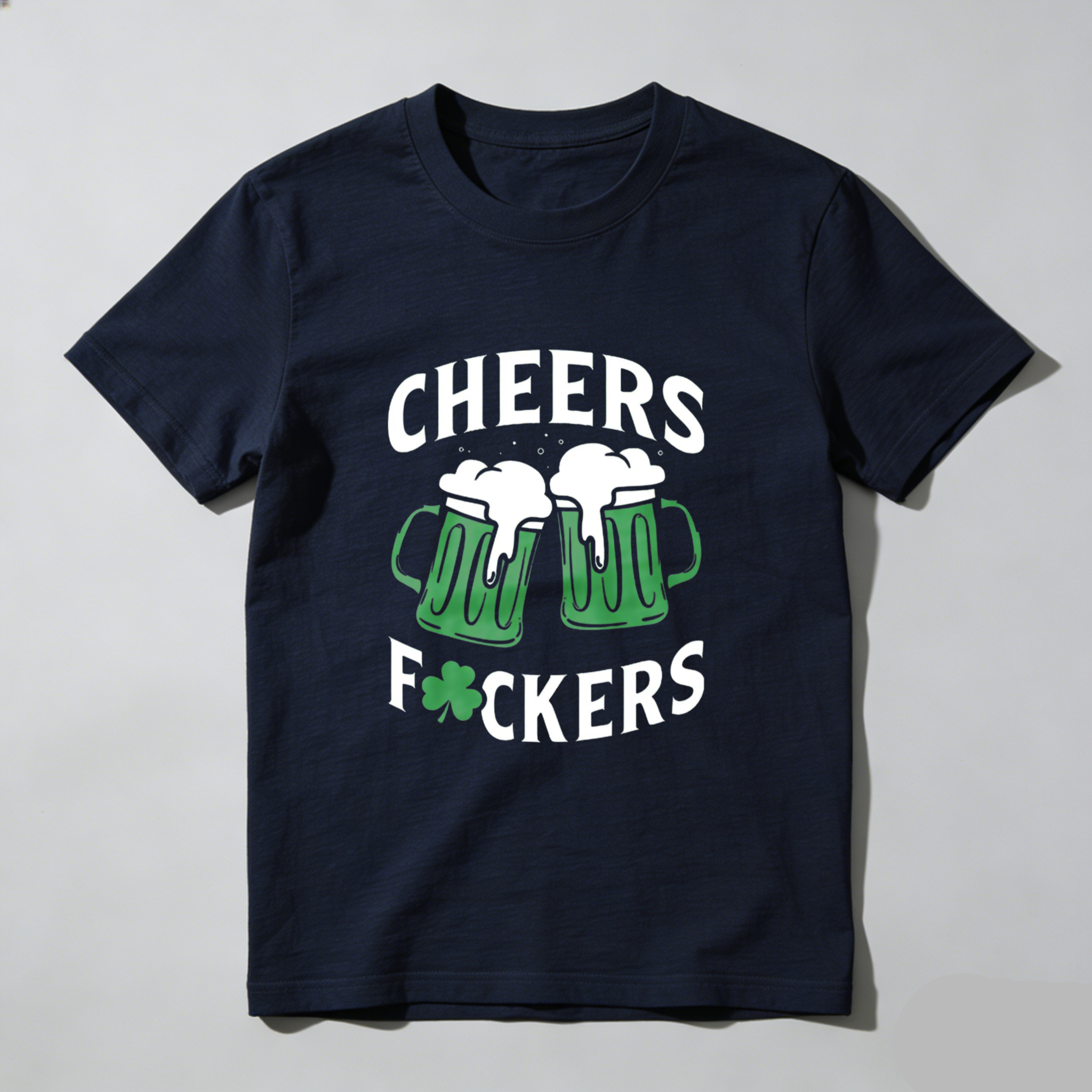 TEECURENT Cheers Beer Mugs Clover Fockers tshirt 100% cotton