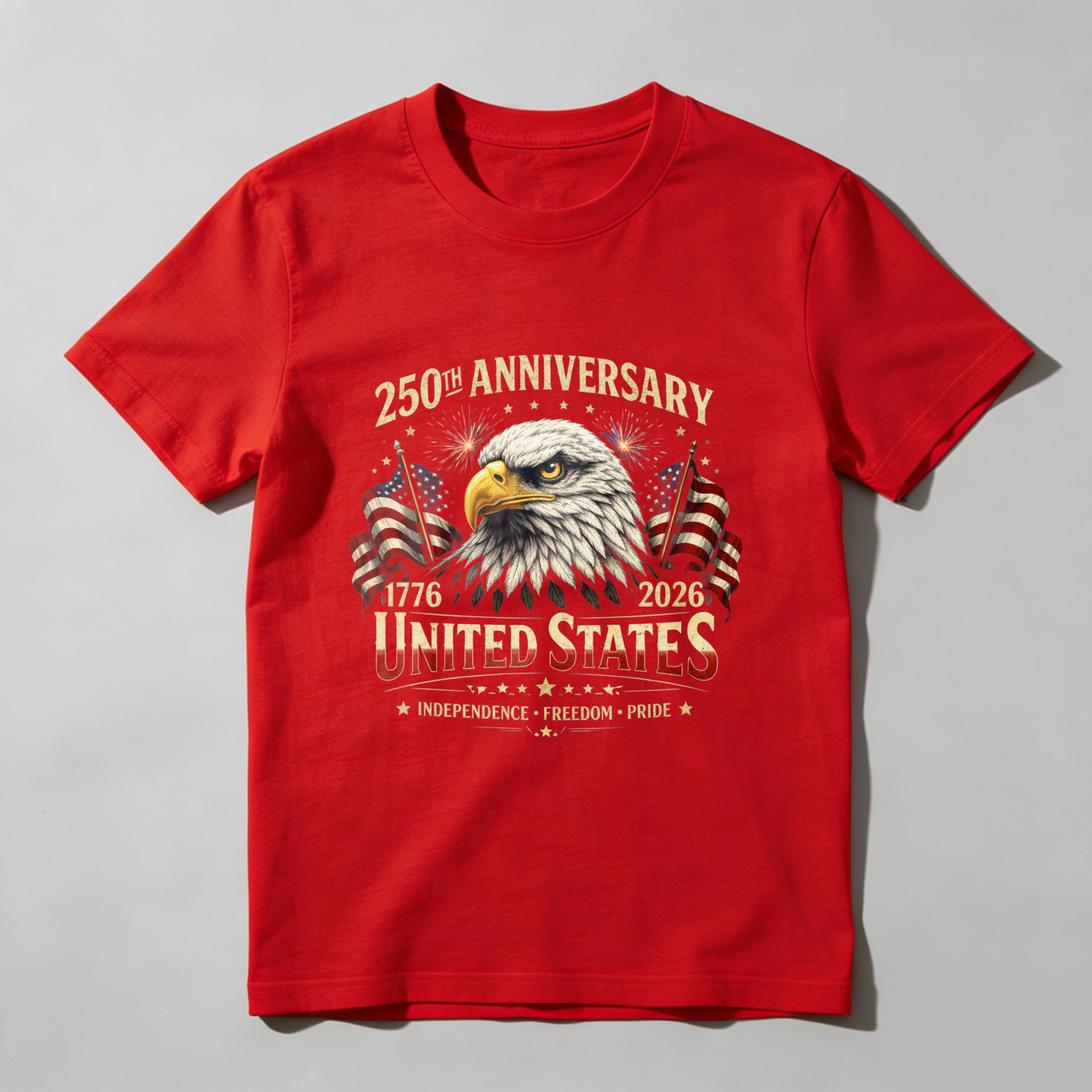 250th Anniversary United States Eagle American Flag 1776 2026 Independence Freedom Pride T-Shirt