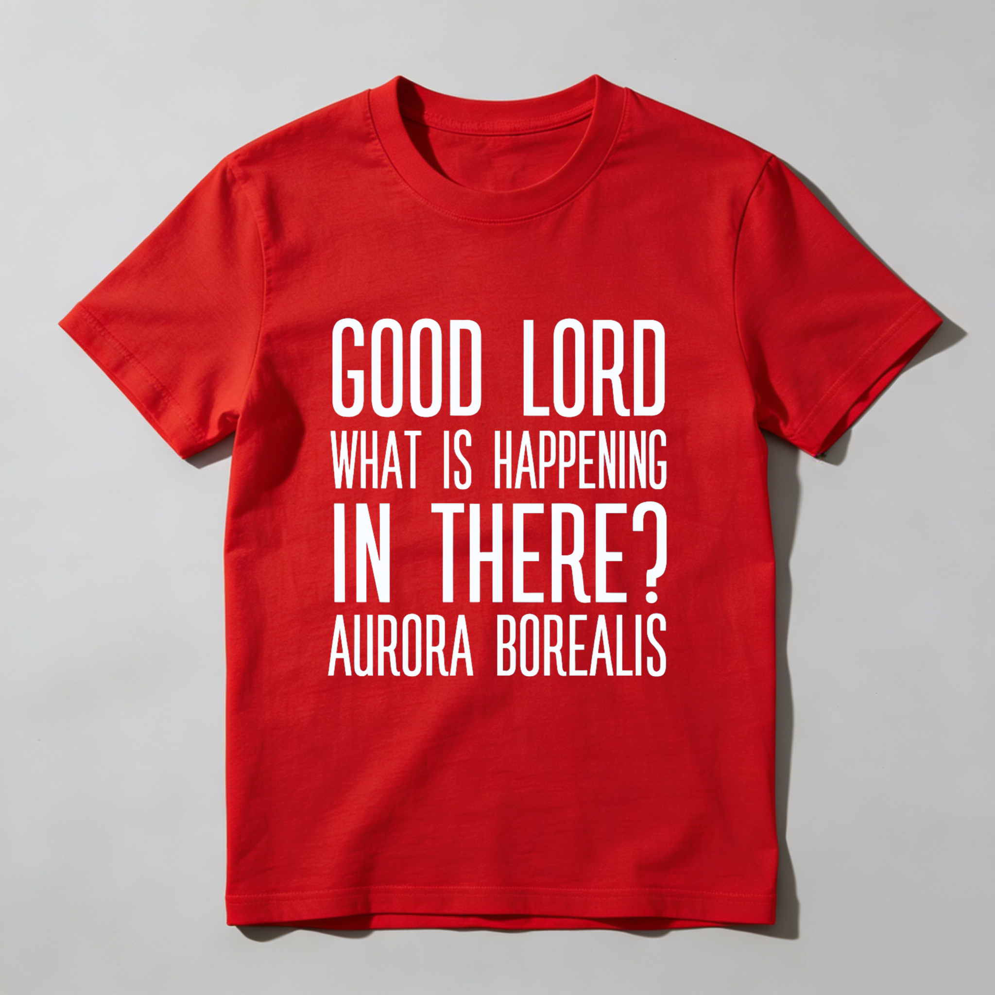 TEECURENT Good Lord What Is Happening In There Aurora Borealis T Shirt
