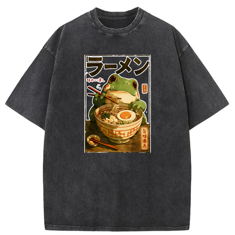 Frog Eating Ramen With Chopsticks And Bowl tshirt 100% cotton