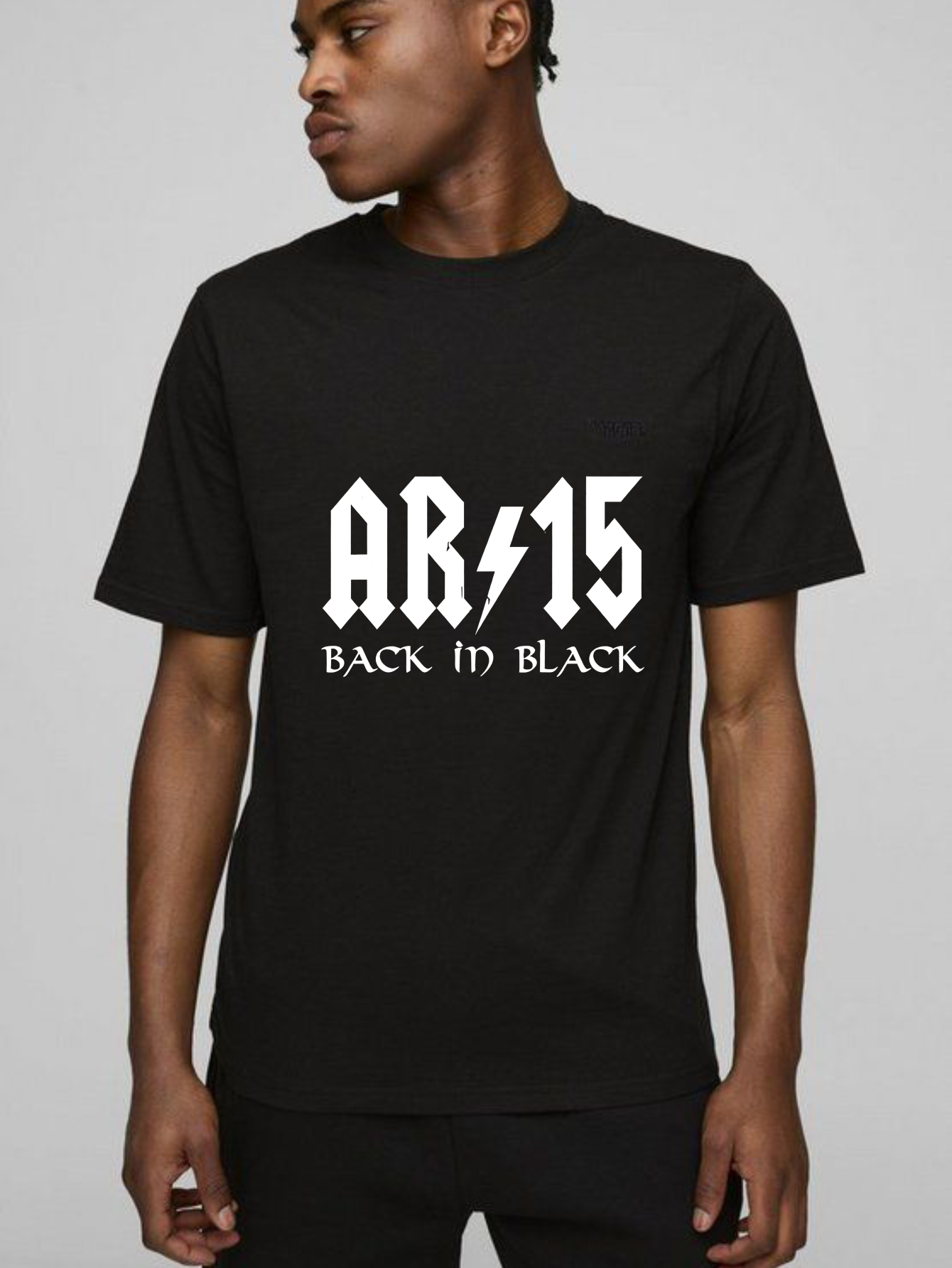 TEECURENT Ar15 Back In Black Pure Cotton Short Sleeve T Shirt-TeeCurent