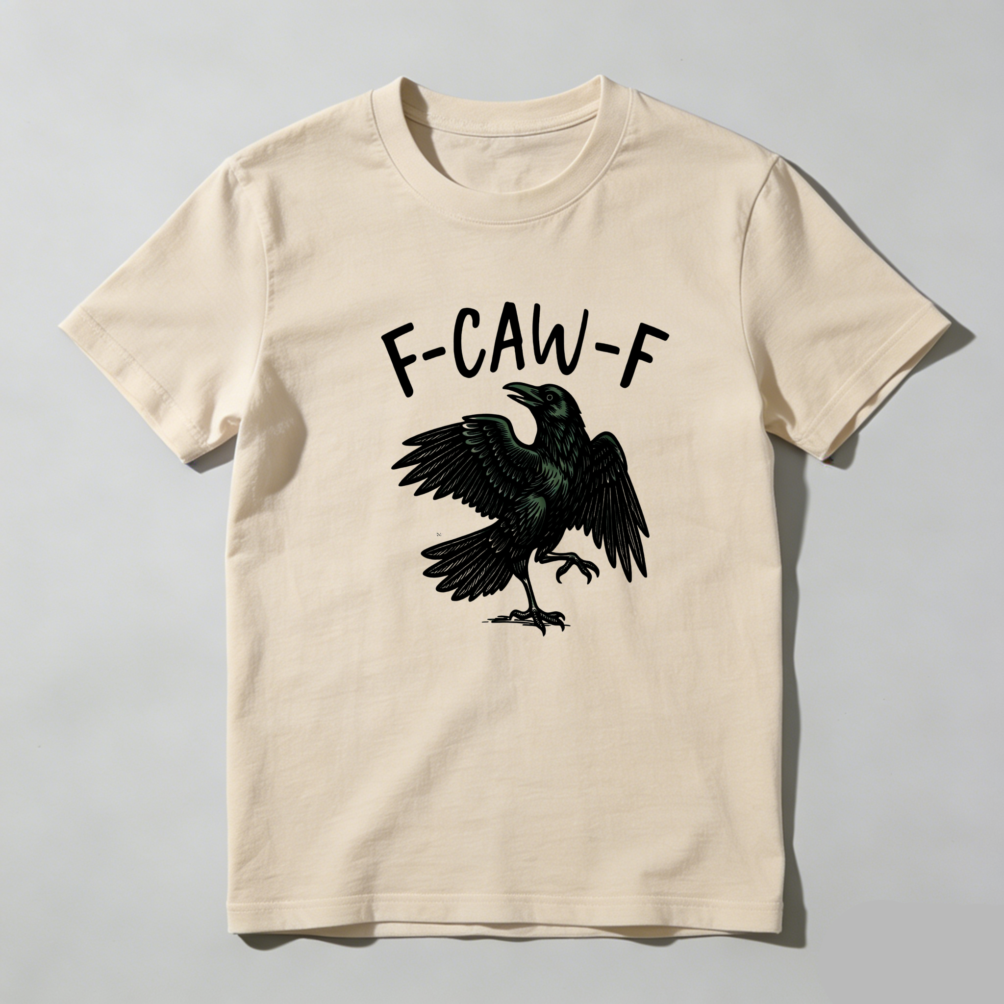 TEECURENT F Caw F Bird Graphic Pure Cotton Short Sleeve T Shirt-TeeCurent