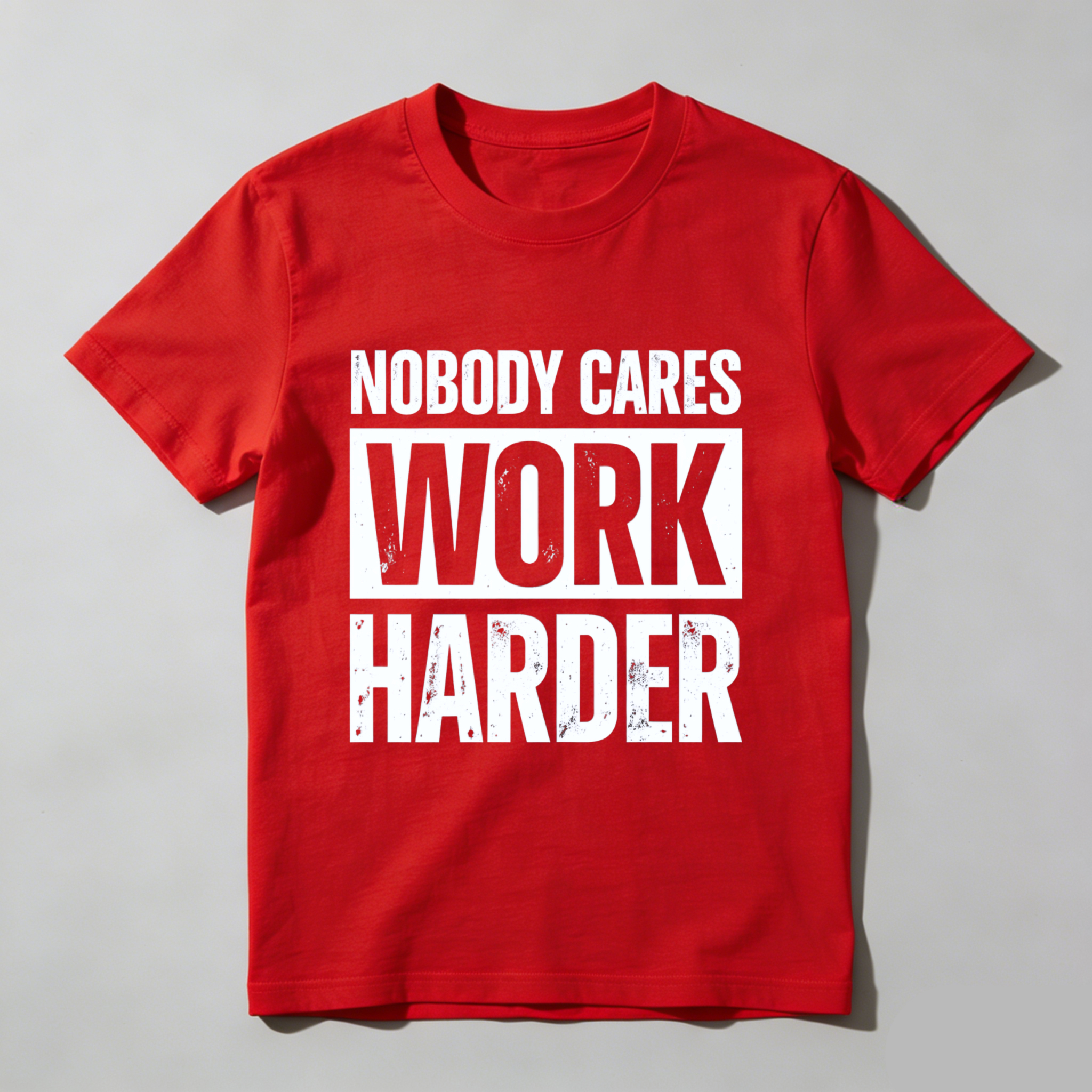 TEECURENT Nobody Cares Work Harder Motivational T Shirt For Men And Women Gym Workout Fitness Inspiration Apparel WOMEN