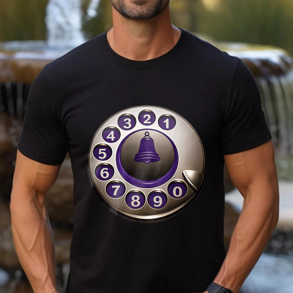 Retro Telephone Dial Design T Shirt Made In Usa