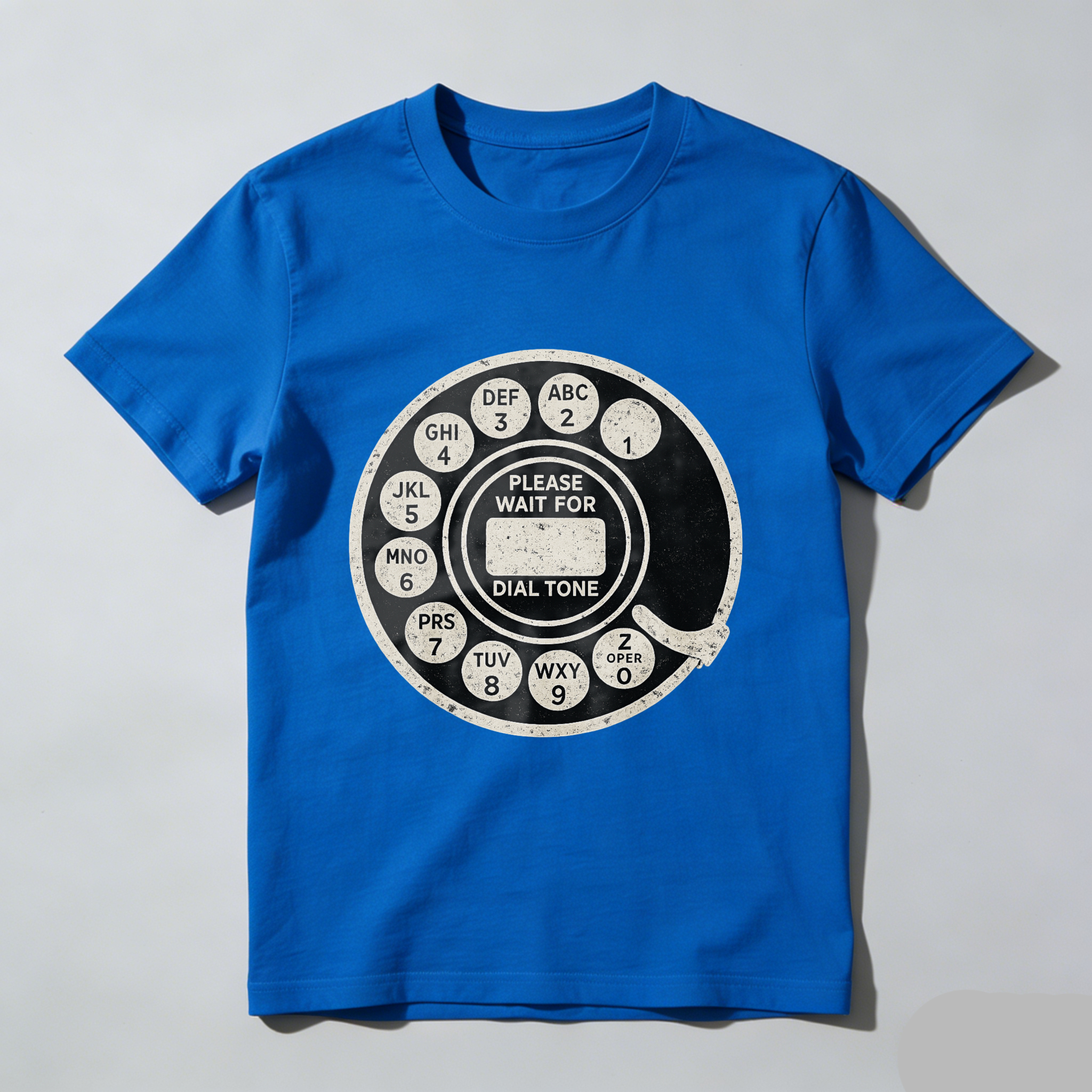 Retro Rotary Phone Dial Tone T-Shirt Made In Usa Vintage Telephone Design Black Cotton Shirt