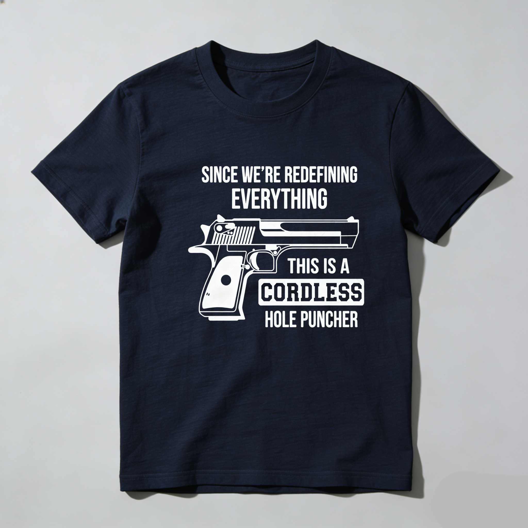 TEECURENT Redefining Everything Cordless Hole Puncher Pure Cotton Short Sleeve T Shirt-TeeCurent