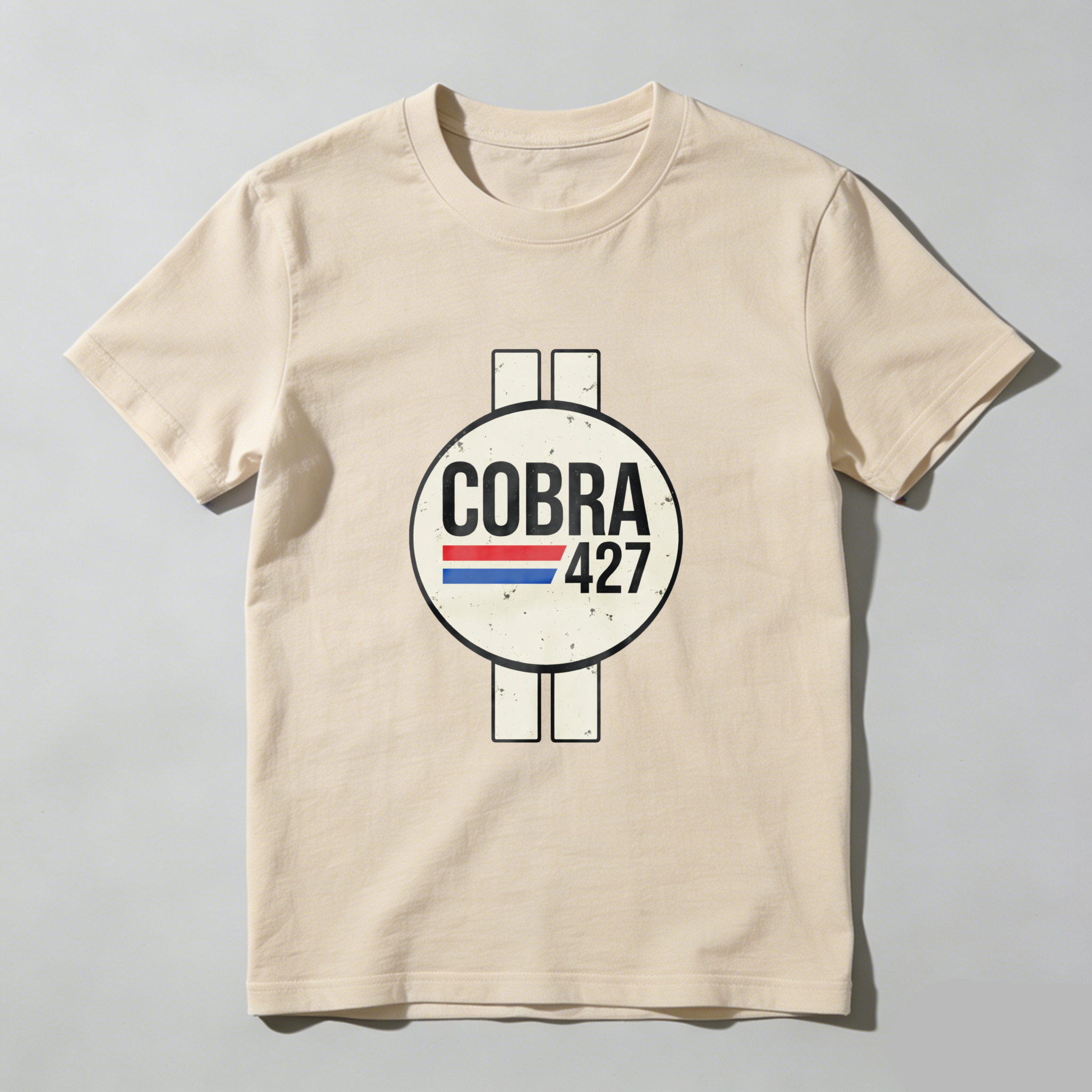 Cobra 427 Classic Car Logo T Shirt Black Vintage Racing Design Men Women Unisex Apparel