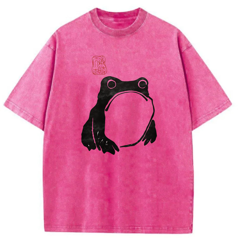 White Frog With Open Mouth Design tshirt 100% cotton