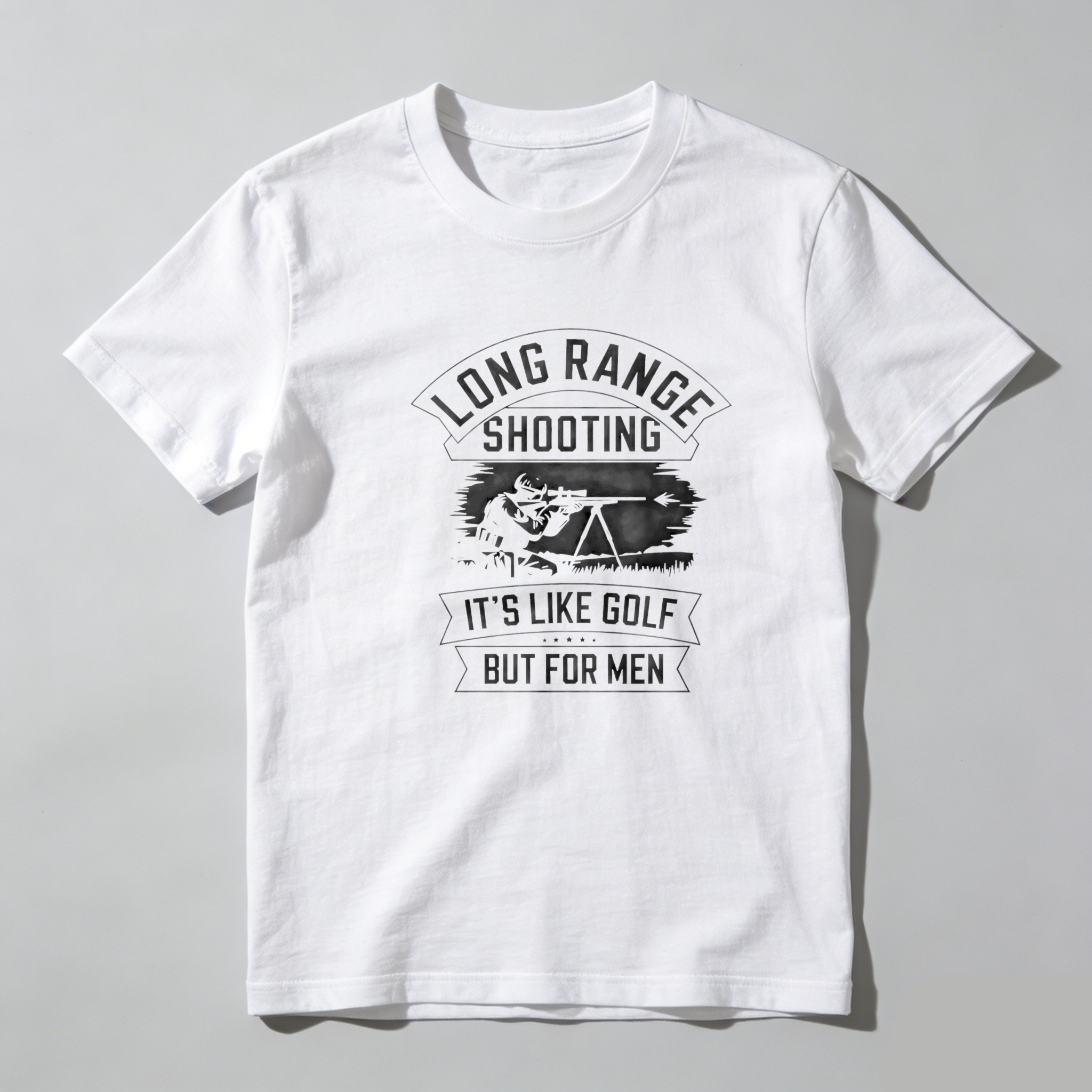 TEECURENT Long Range Shooting Its Like Golf But For Men Pure Cotton Short Sleeve T Shirt(1)-TeeCurent