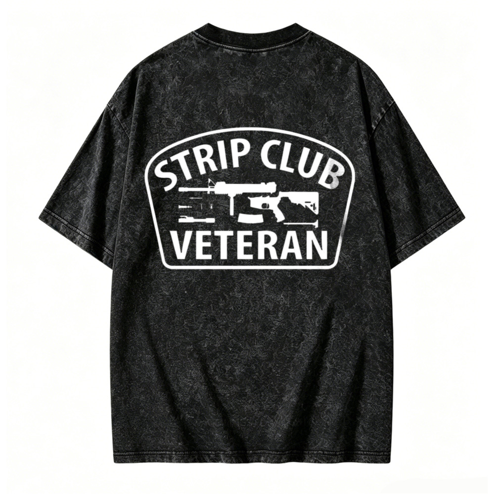 Strip Club Veteran Graphic Washed T-shirt