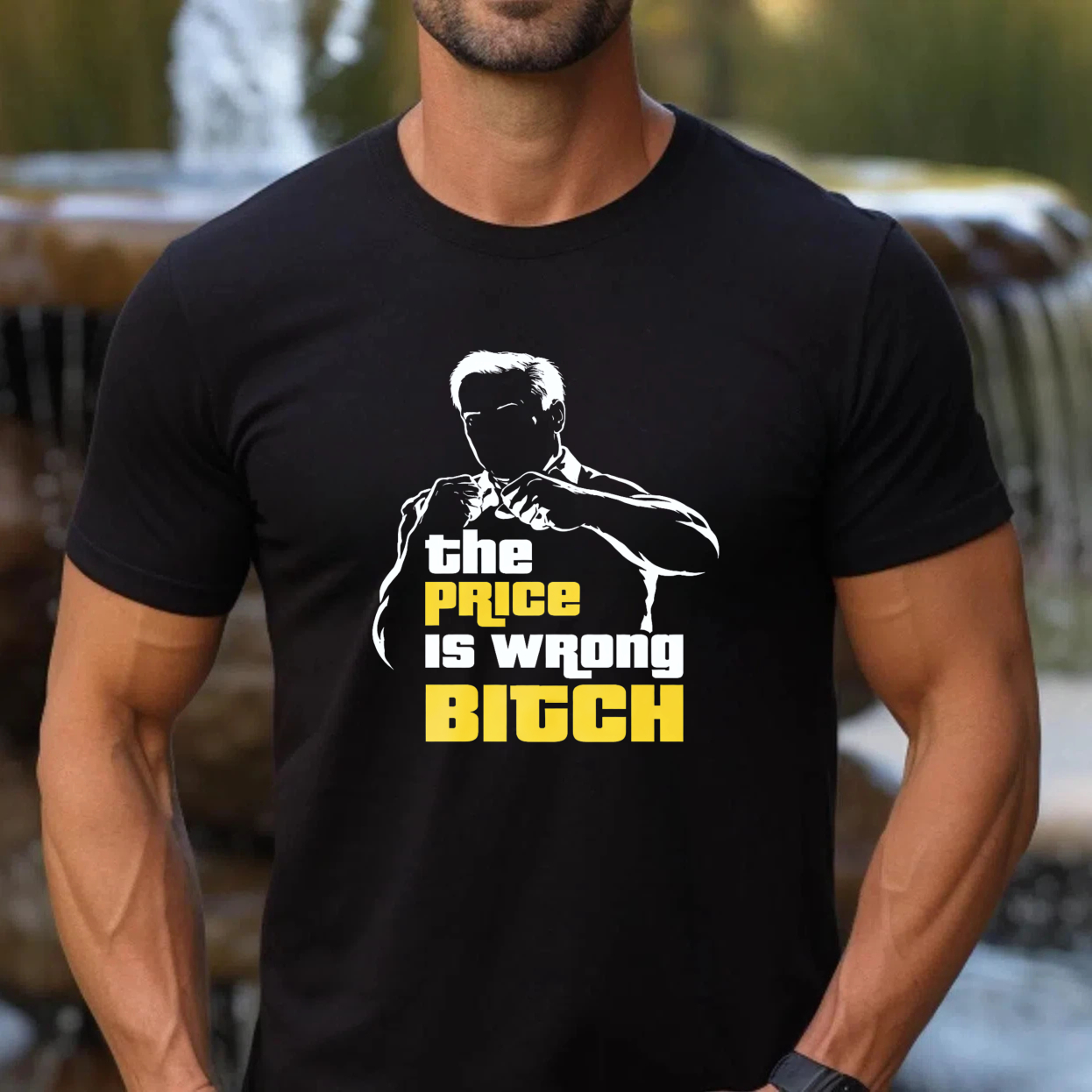 TEECURENT The Price Is Wrong Bitch T Shirt With Iconic Pose And Bold Text Design For Fans Of Classic Game Show Humor