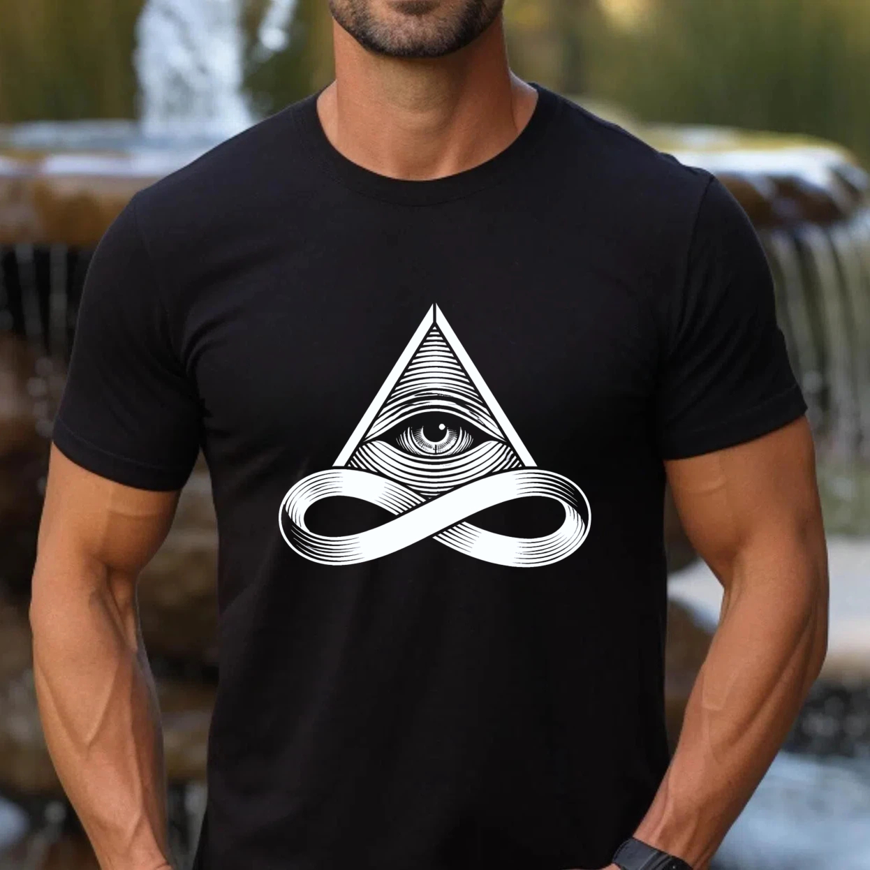 TEECURENT  All Seeing Eye And Infinity Symbol TEECURENT