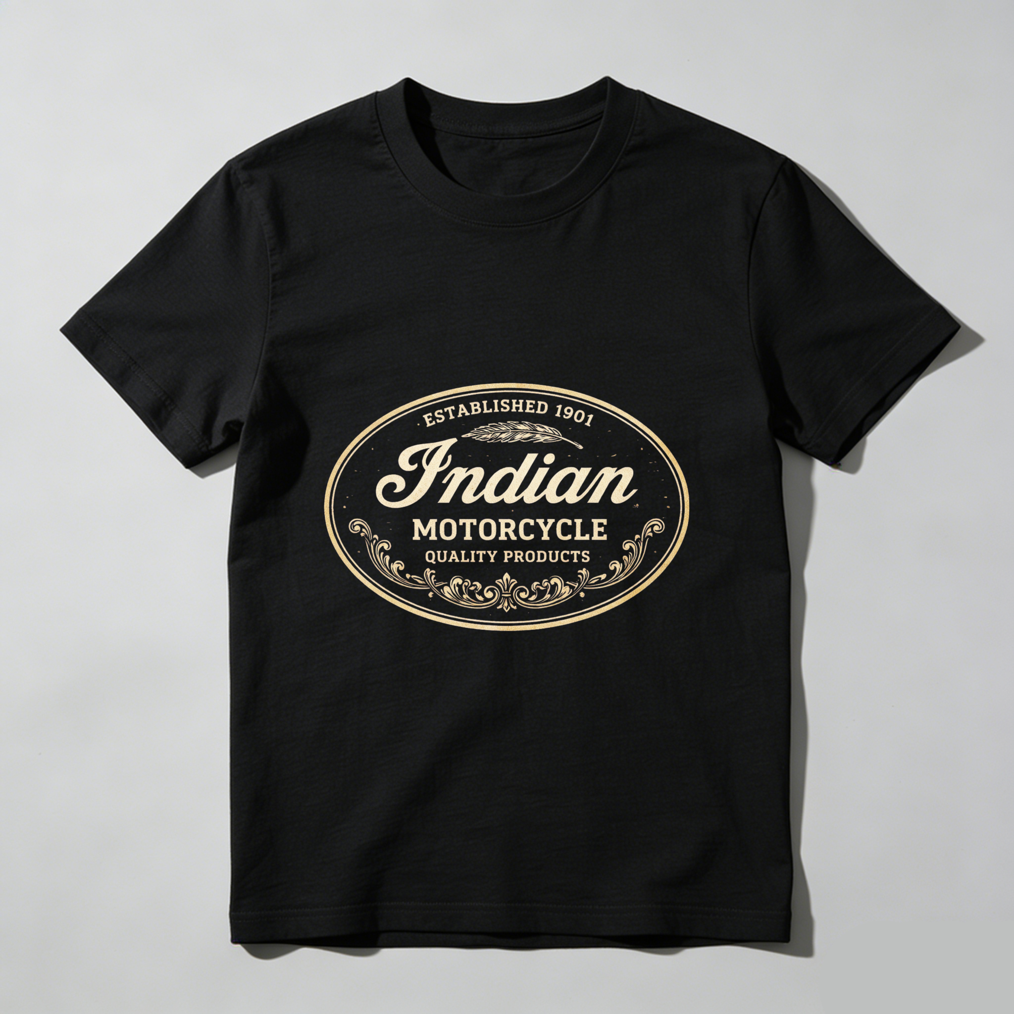 Indian Motorcycle Established 1901 Quality Products Classic Logo T Shirt