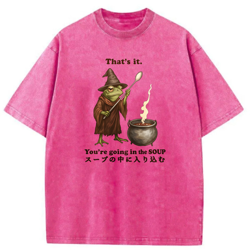 Frog Wizard Soup Cauldron Spoon Magic Spell Pot tshirt 100% cotton