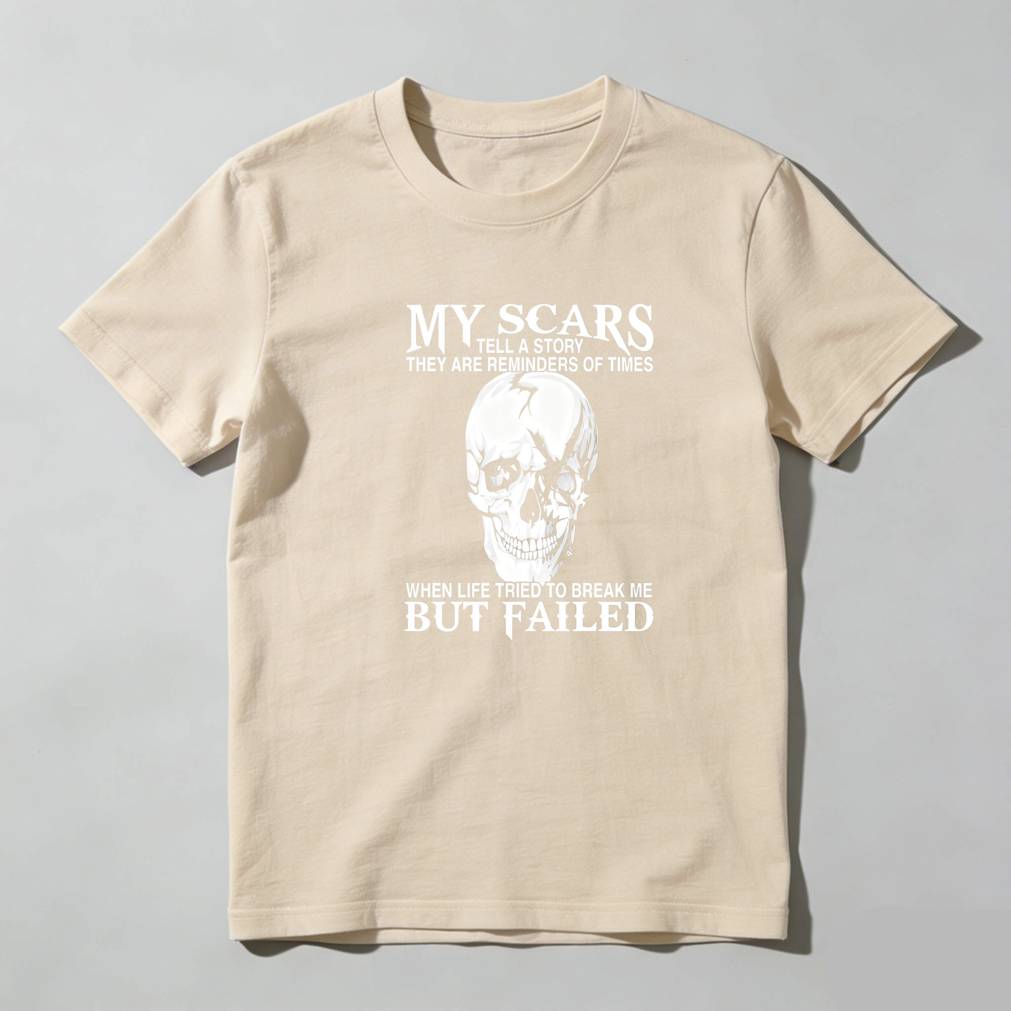 TEECURENT My Scars Tell A Story Pure Cotton Short Sleeve T Shirt-TeeCurent