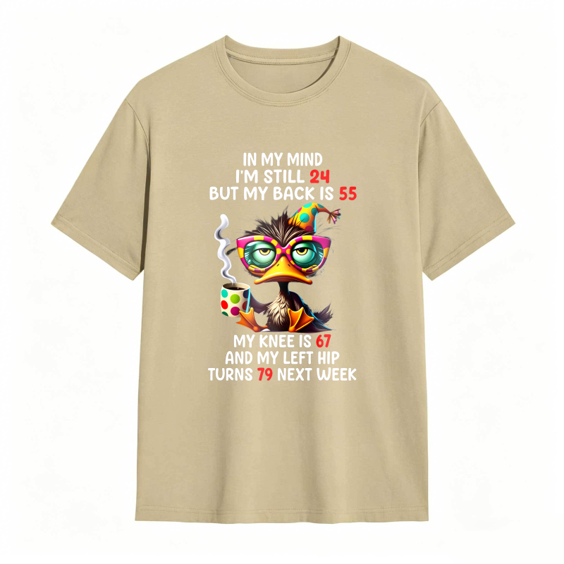 Duck With Glasses And Text About Age And Body Parts Unisex Classic T-shirt