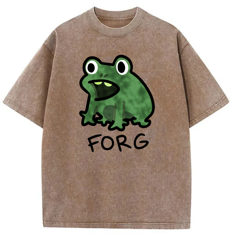Frog With White Outline And Text Forg tshirt 100% cotton