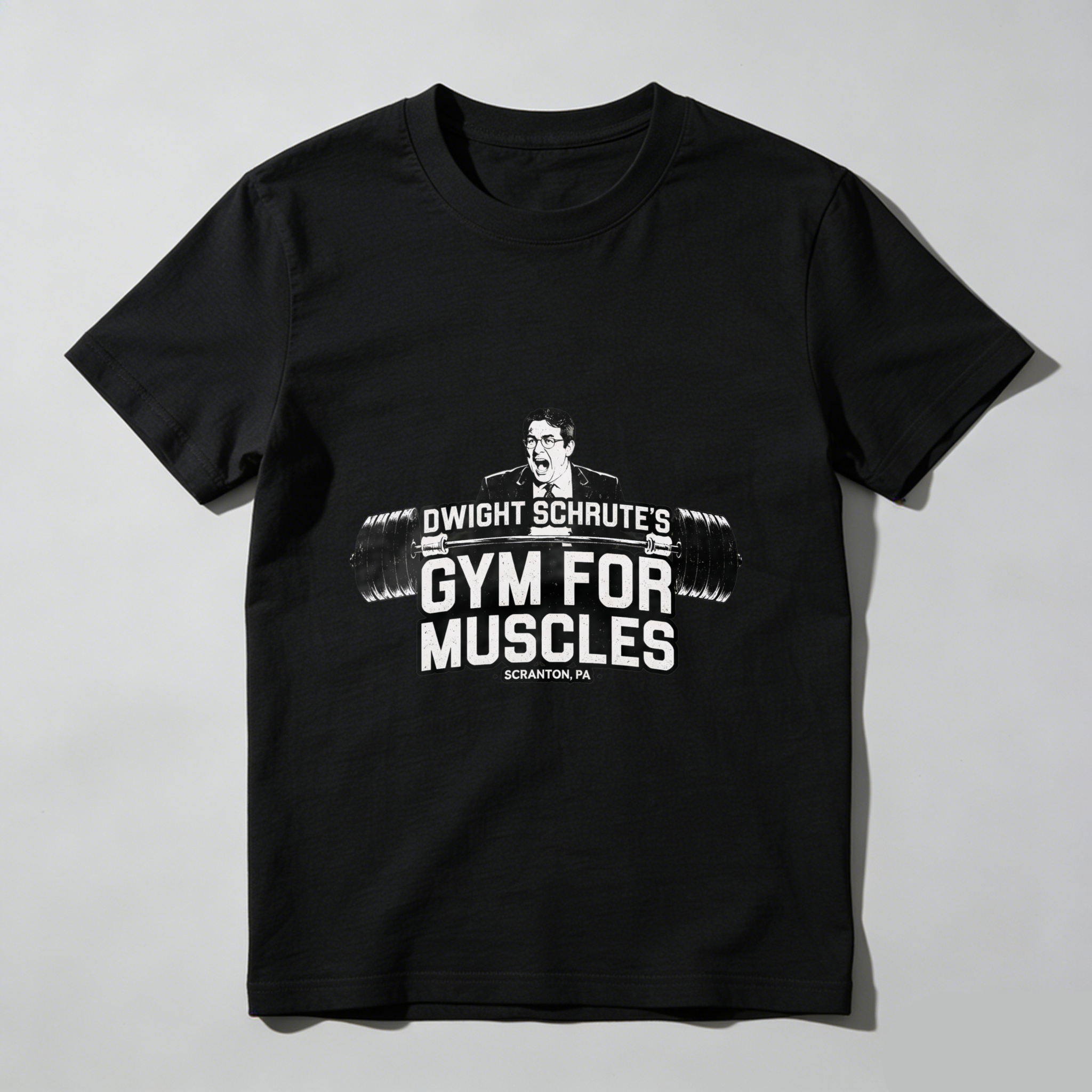 TEECURENT Dwight Schrutes Gym For Muscles T Shirt The Office Inspired Black Cotton Tee Shirt Men Women Unisex Gift Idea