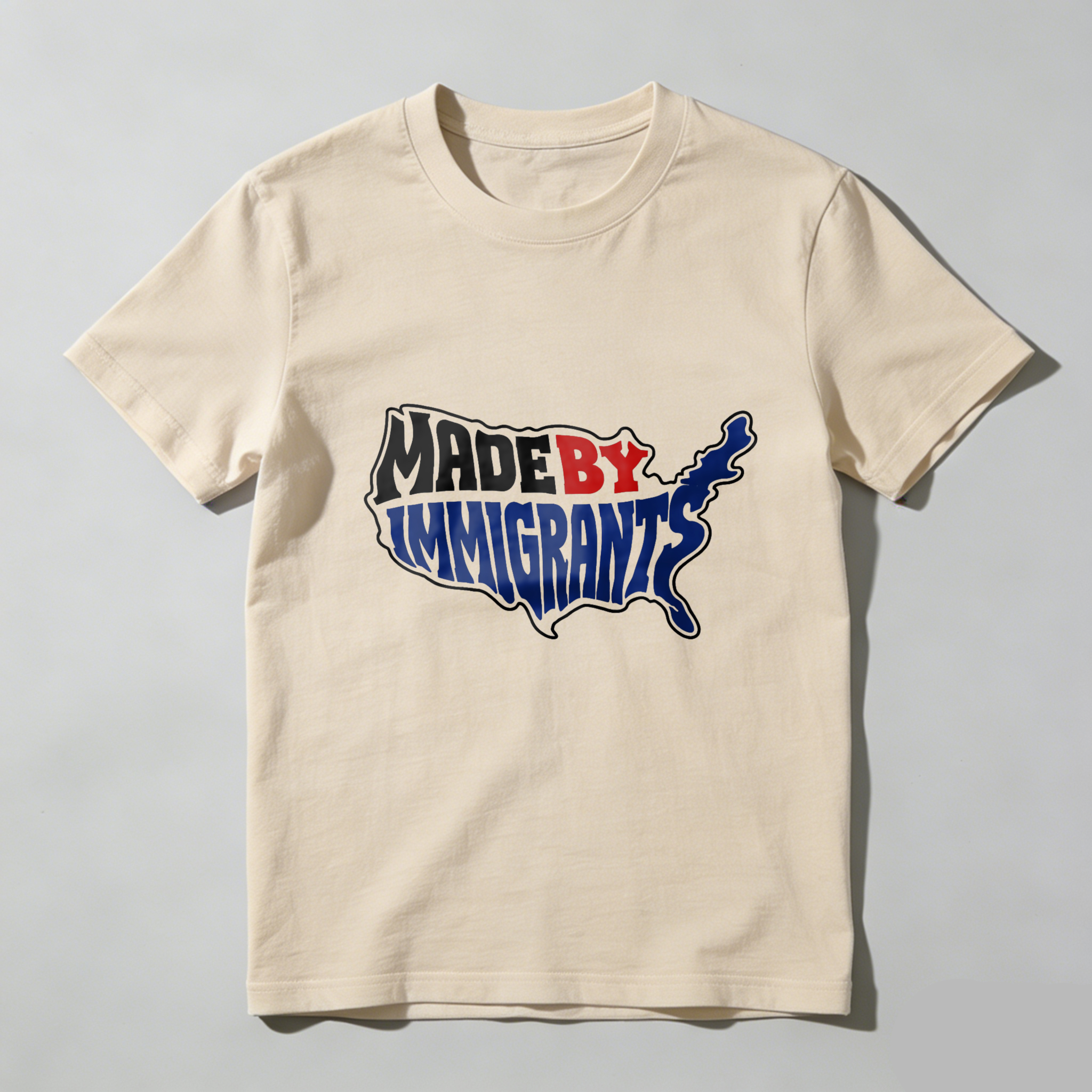 TEECURENTMade By Immigrants Usa Map T Shirt American Flag Design Patriotic Clothing For Men Women Unisex Black Tee-TeeCurent