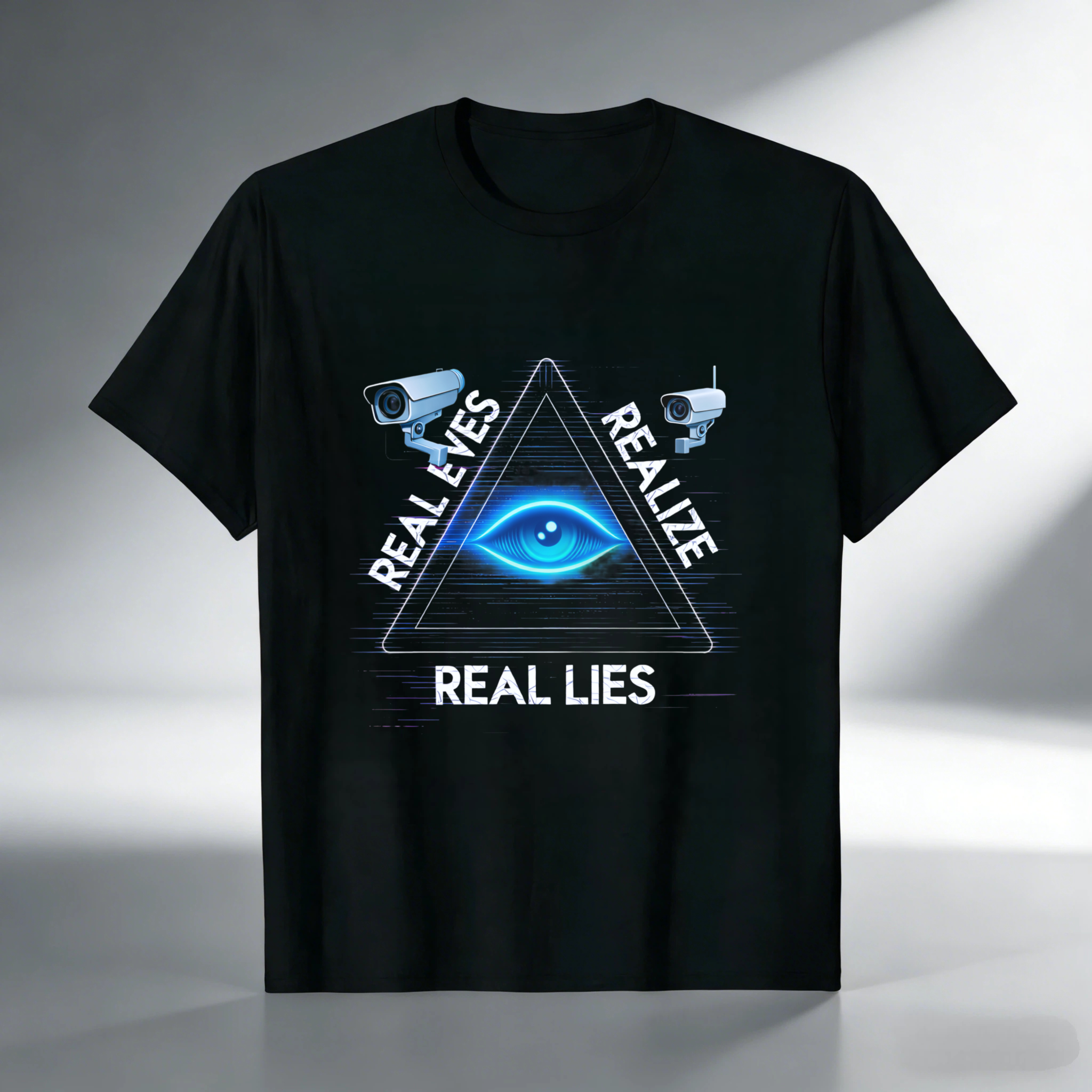 TEECURENT  Real Eyes Realize Real Lies Eye Surveillance Symbol TEECURENT