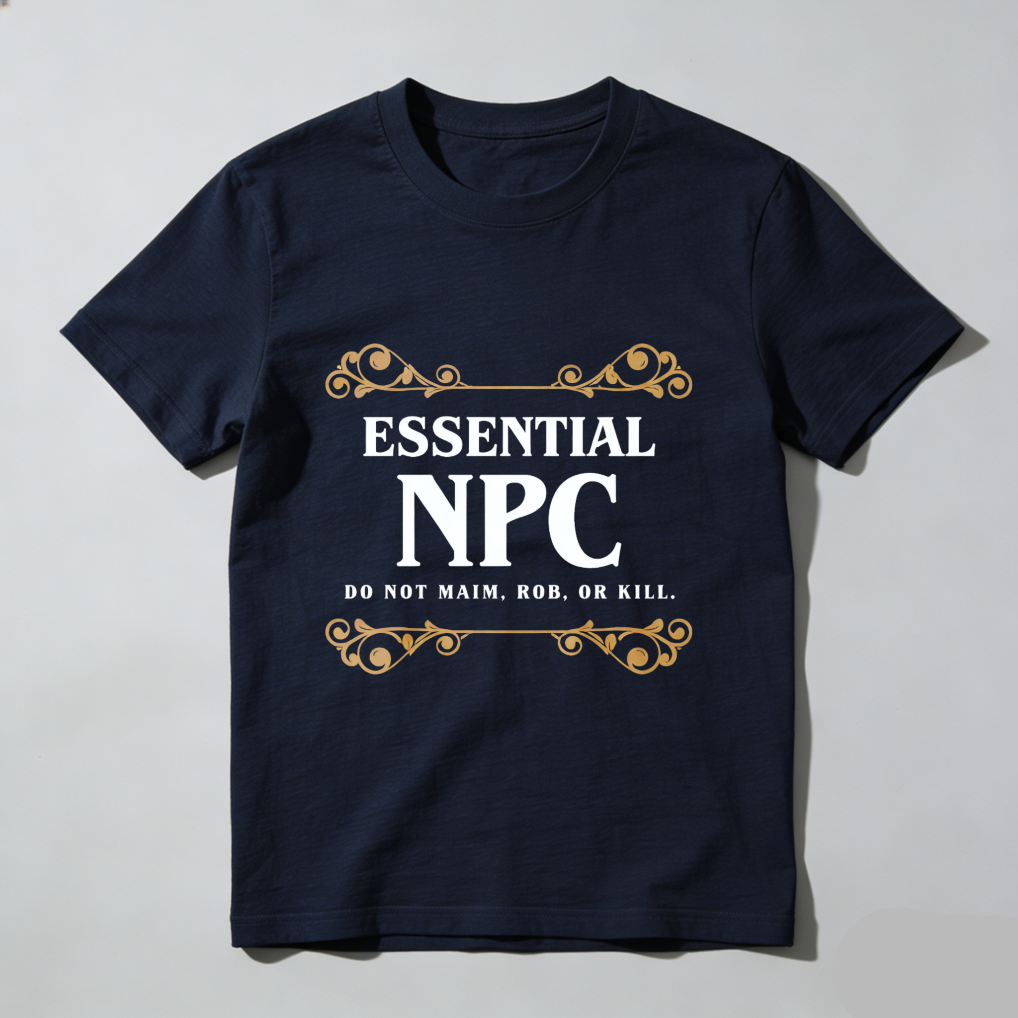 TEECURENT Essential Npc Do Not Maim Rob Or Kill T Shirt Gamer Humor Role Playing Game Rpg Costume Party Gift