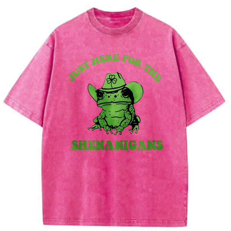 Just Here For The Shenanigans Frog tshirt 100% cotton