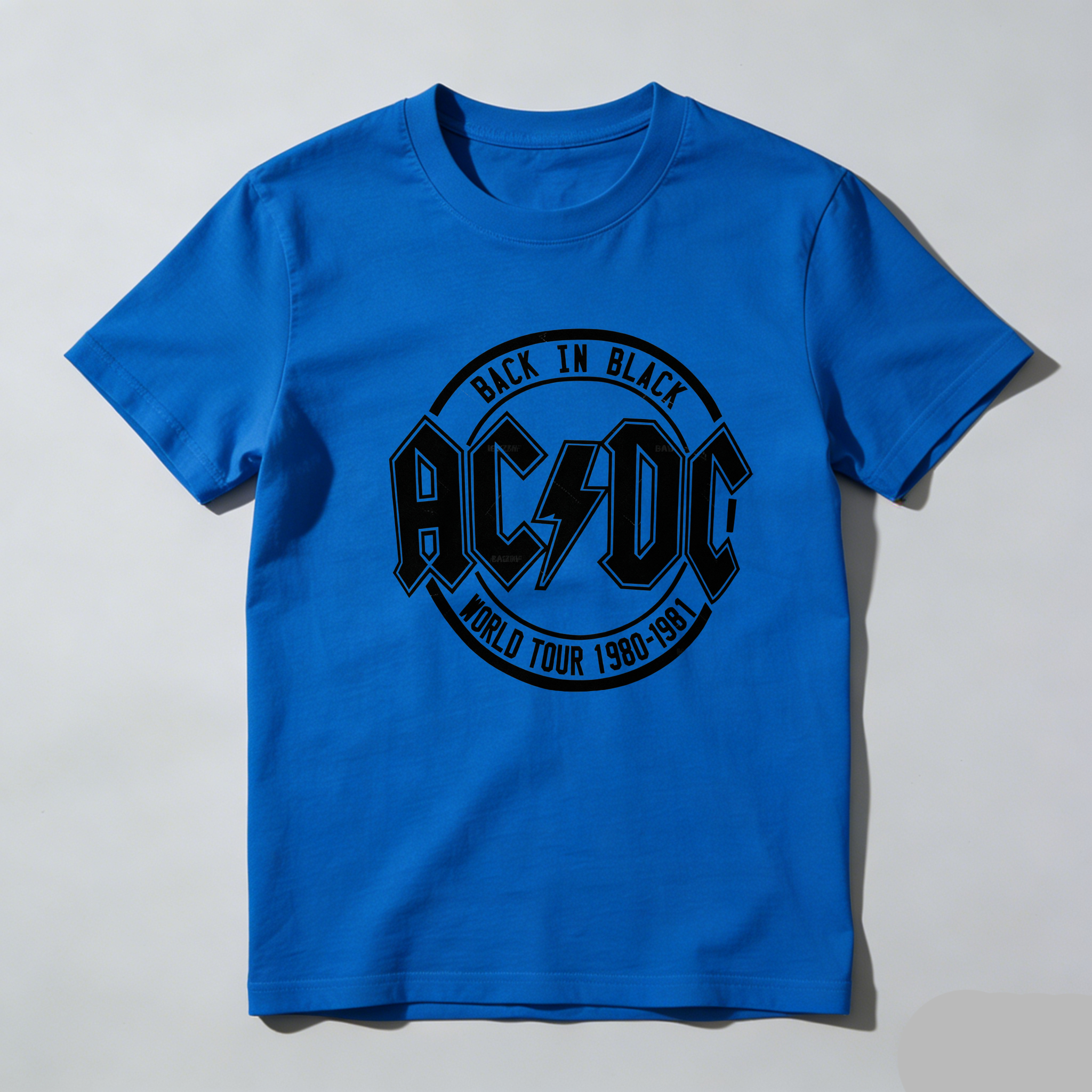 TEECURENT Back In Black Ac Dc World Tour 1980 1981 Pure Cotton Short Sleeve T Shirt-TeeCurent