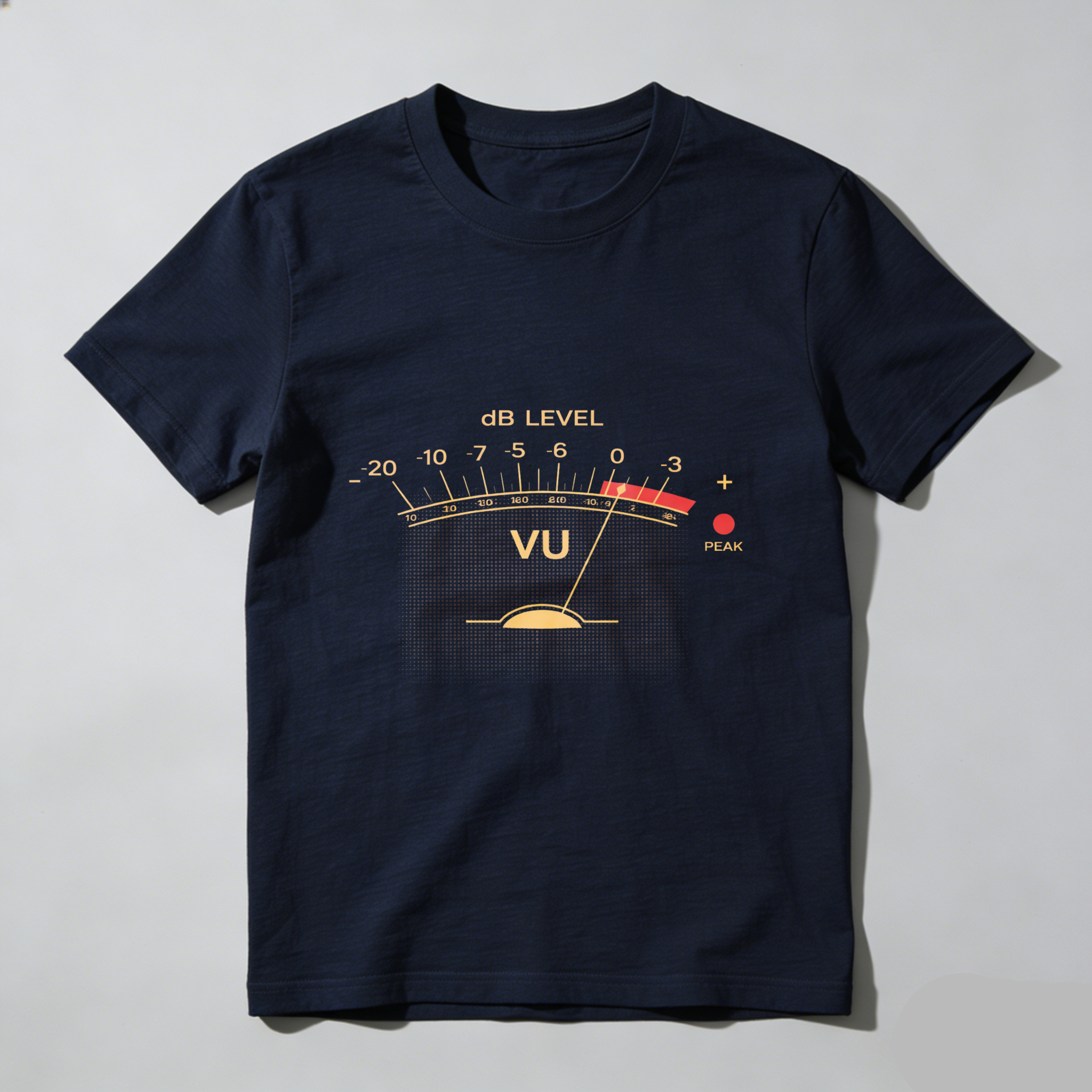 VU Meter Db Level Audio Engineering T-Shirt Music Production Sound Design Black Cotton Shirt