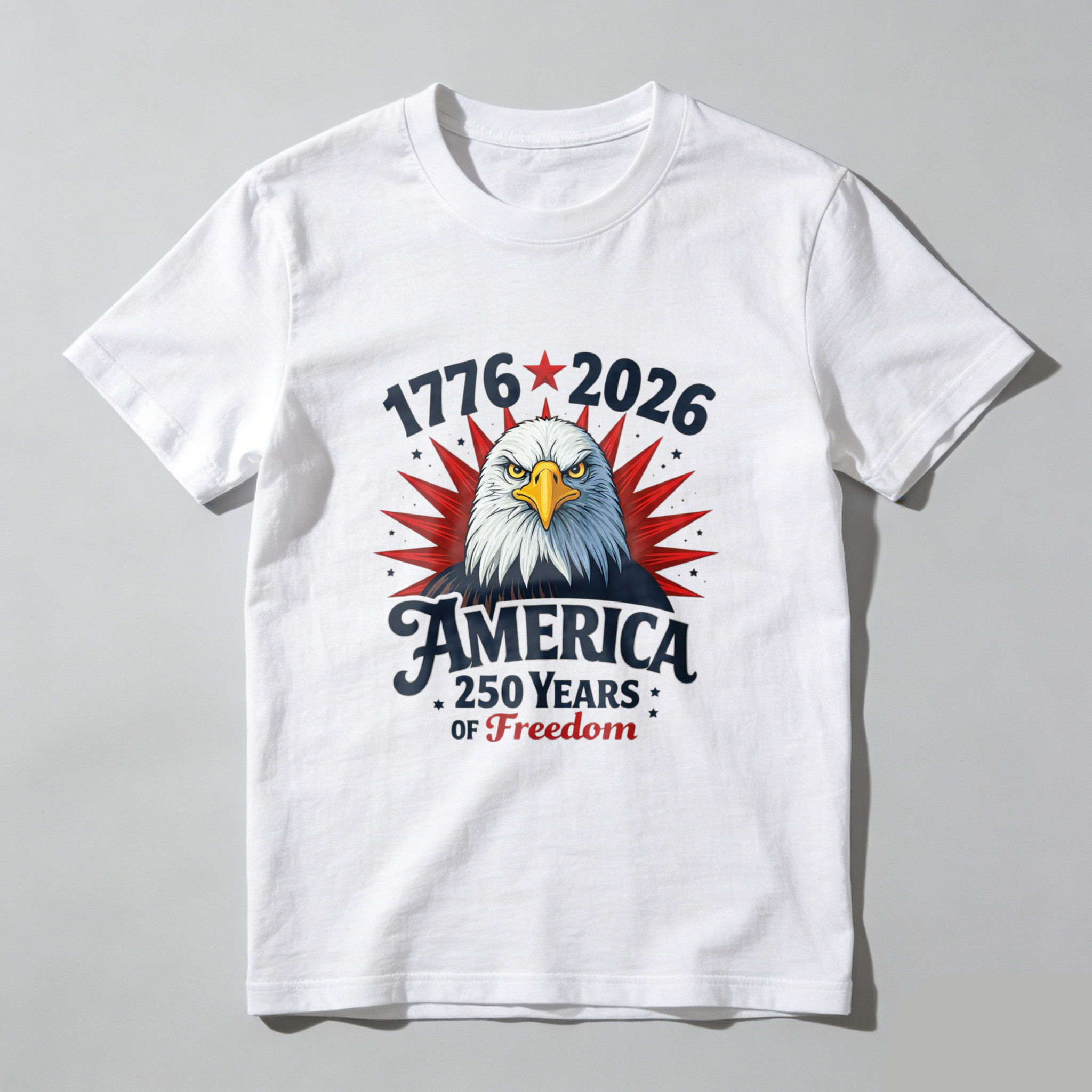 America 250 Years Of Freedom 1776 2026 Eagle Patriotic Independence Day T Shirt