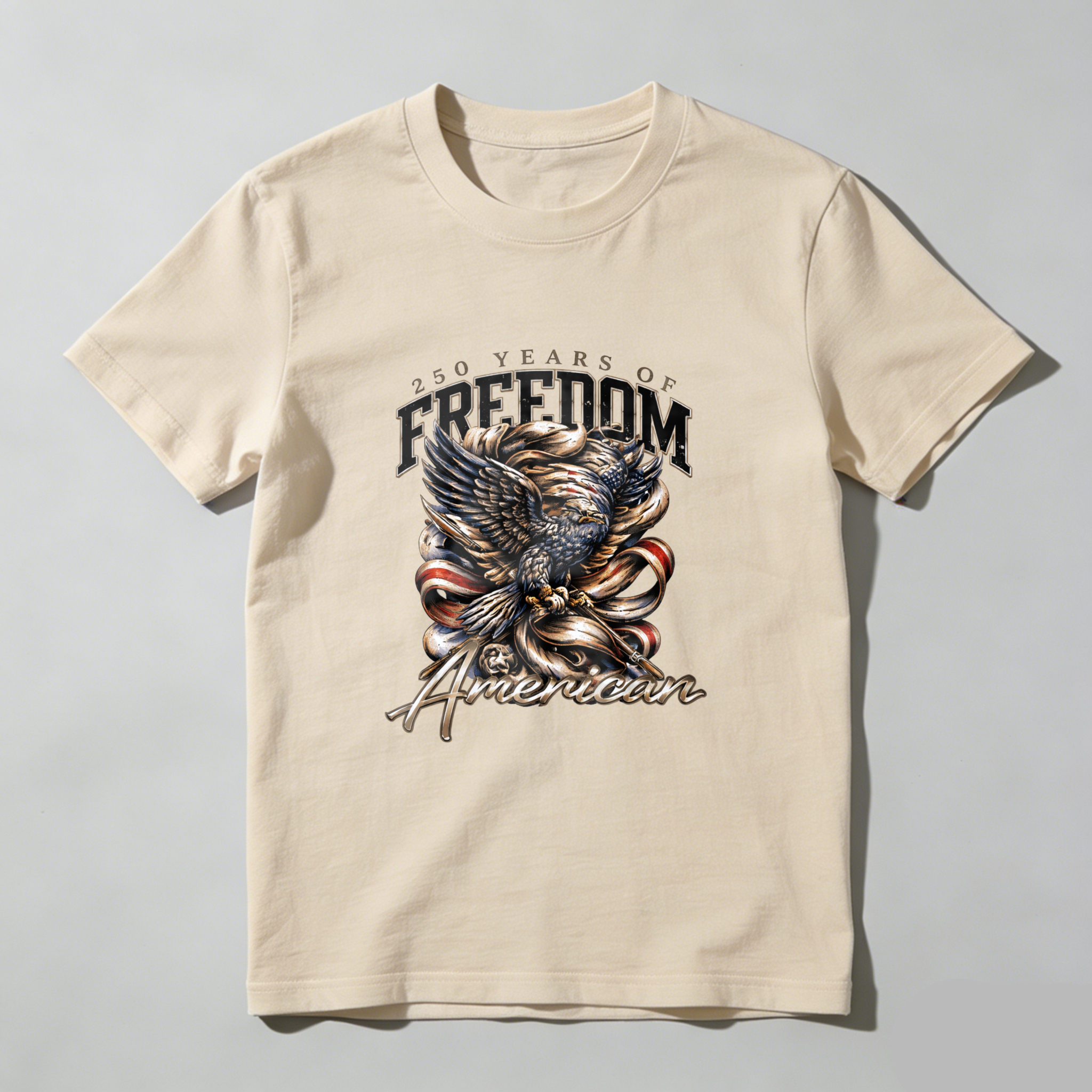 American Eagle Freedom 250 Years Patriotic T Shirt Men Women Black Cotton Graphic Tee Independence Day Celebration Apparel