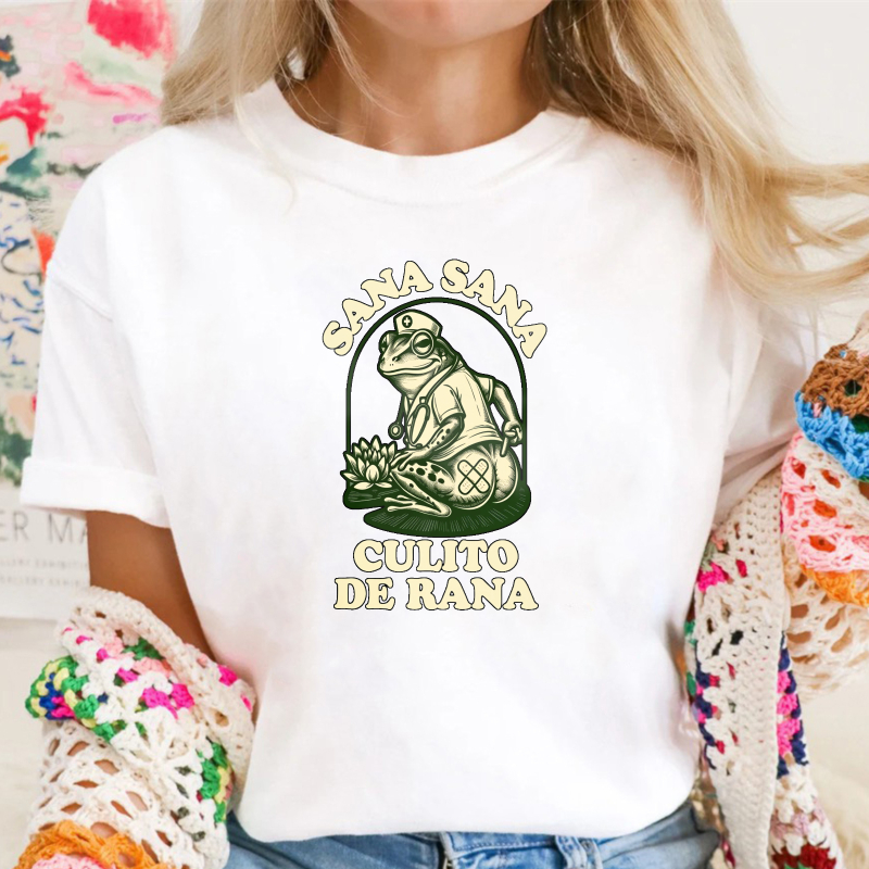 Frog With Sana Sana Culito De Rana Text Unisex Classic T-shirt