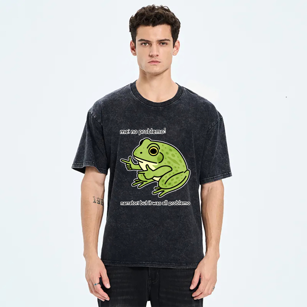 Frog Pointing With Text Above And Below tshirt 100% cotton