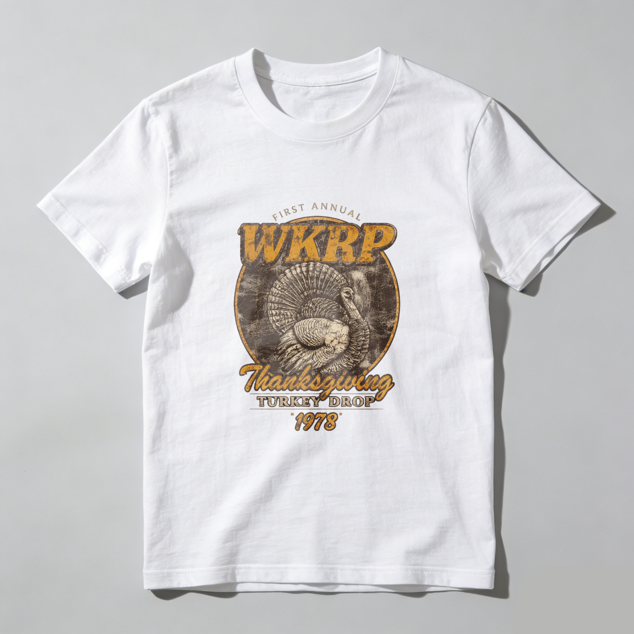 TEECURENT Wkrp First Annual Thanksgiving Turkey Drop 1978 T Shirt