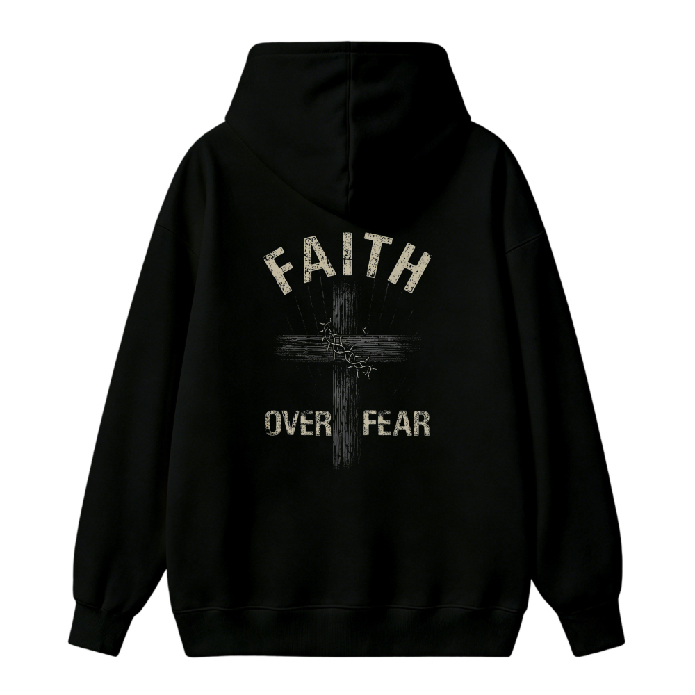 Faith Over Fear Cross Graphic Unisex Classic Hoodie