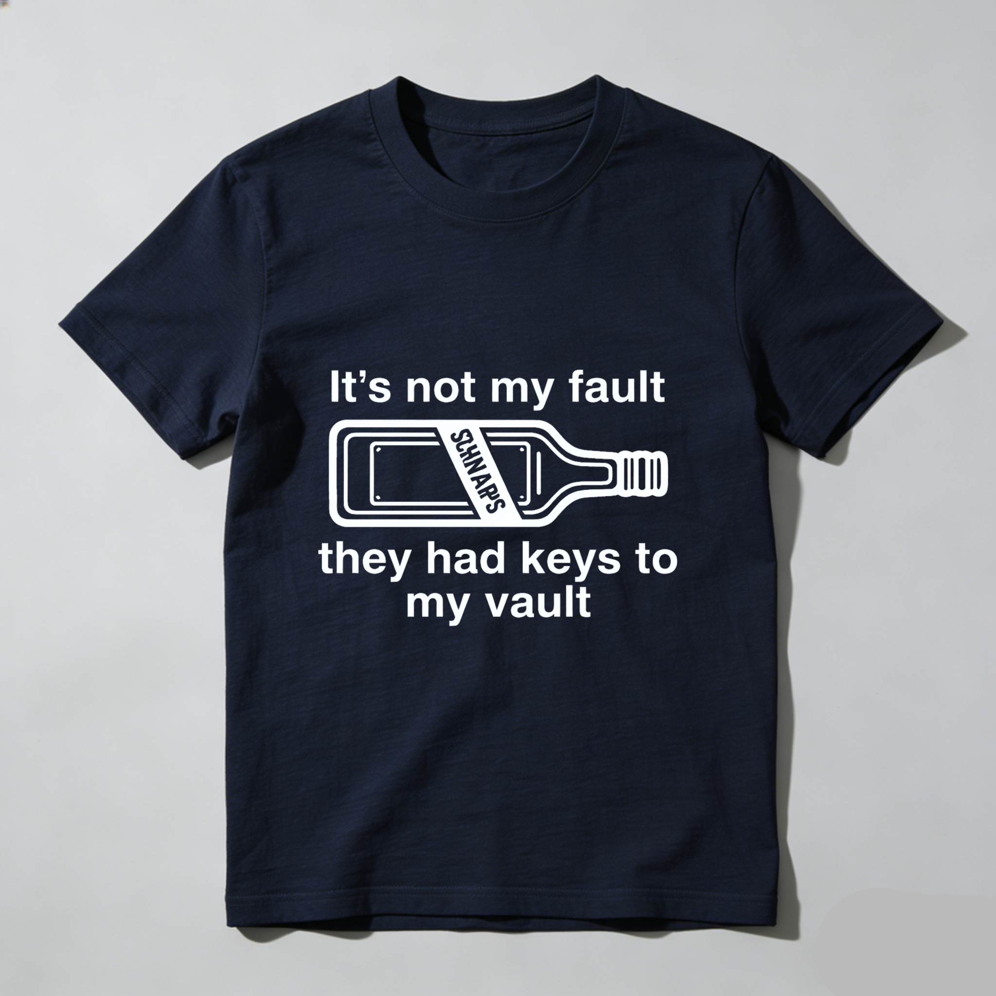 TEECURENT Its Not My Fault They Had Keys To My Vault Funny T-Shirt With Beer Bottle Graphic