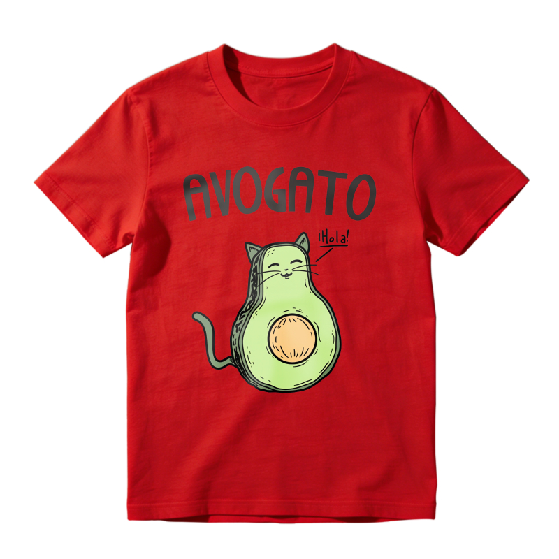 Avocado Cat With Hola Text Unisex Classic T-shirt
