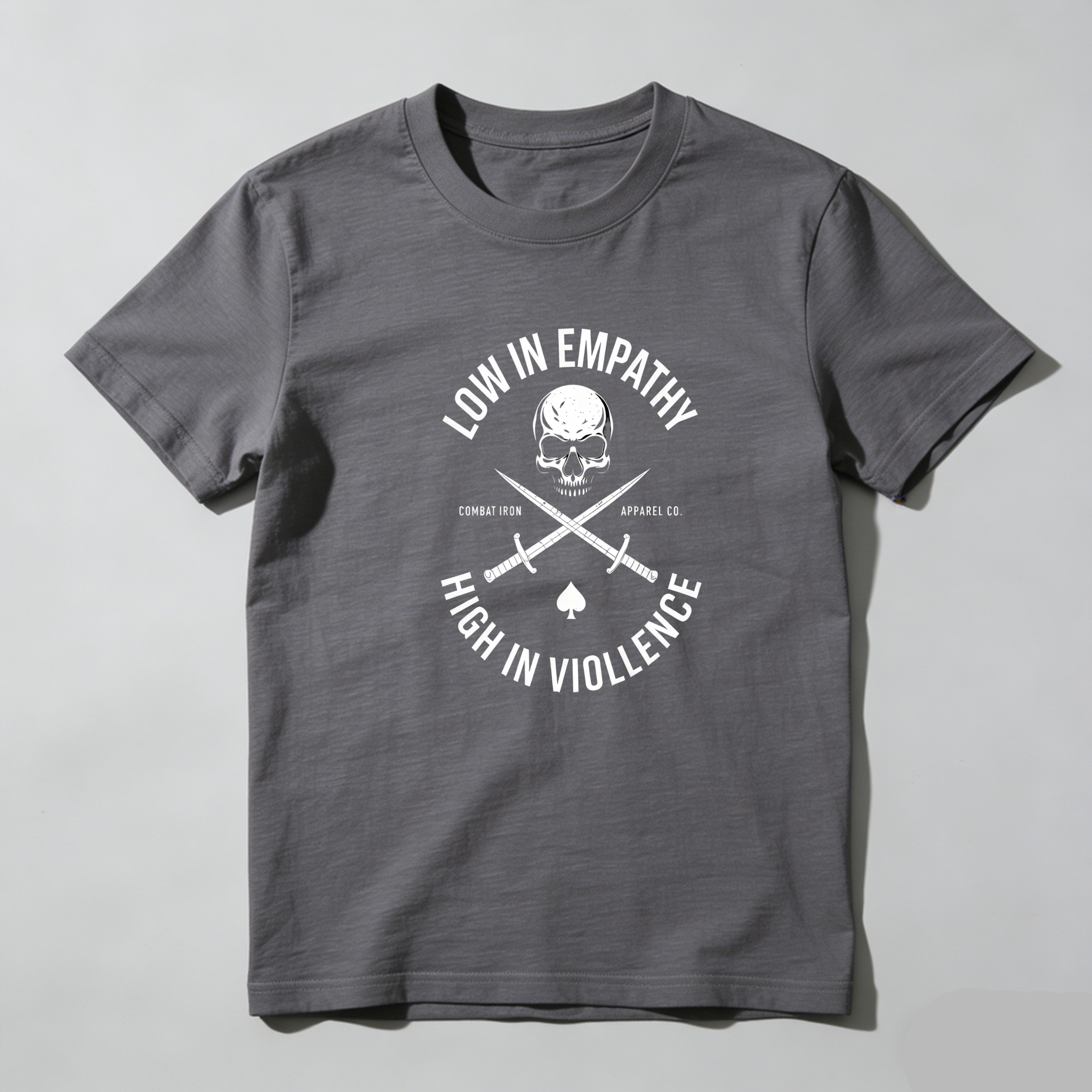 TEECURENT Low In Empathy High In Violence Pure Cotton Short Sleeve T Shirt-TeeCurent