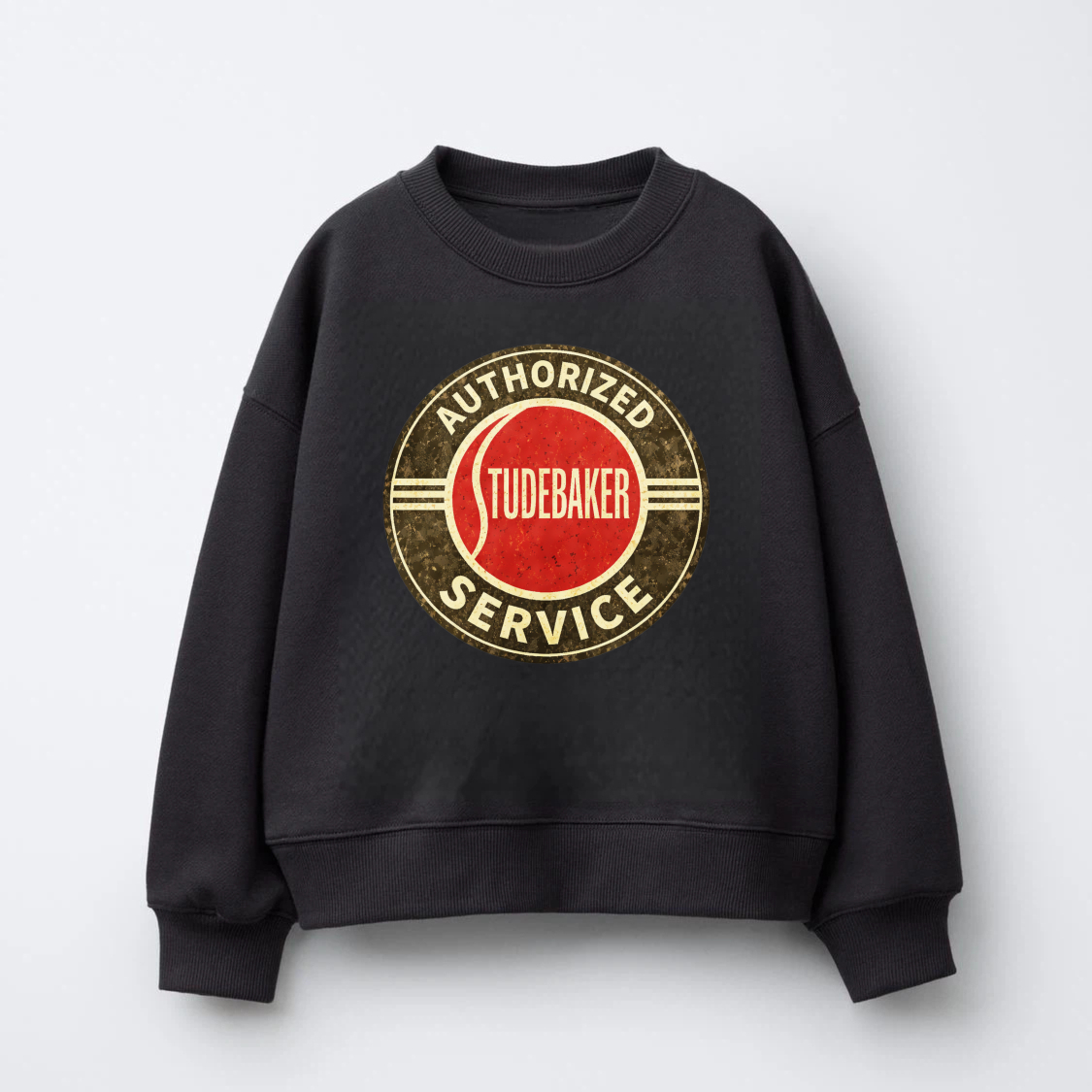 TEECURENT Authorized Studebaker Service Logo Sweatshirt Black Unisex Crewneck Pullover Long Sleeve Casual Wear