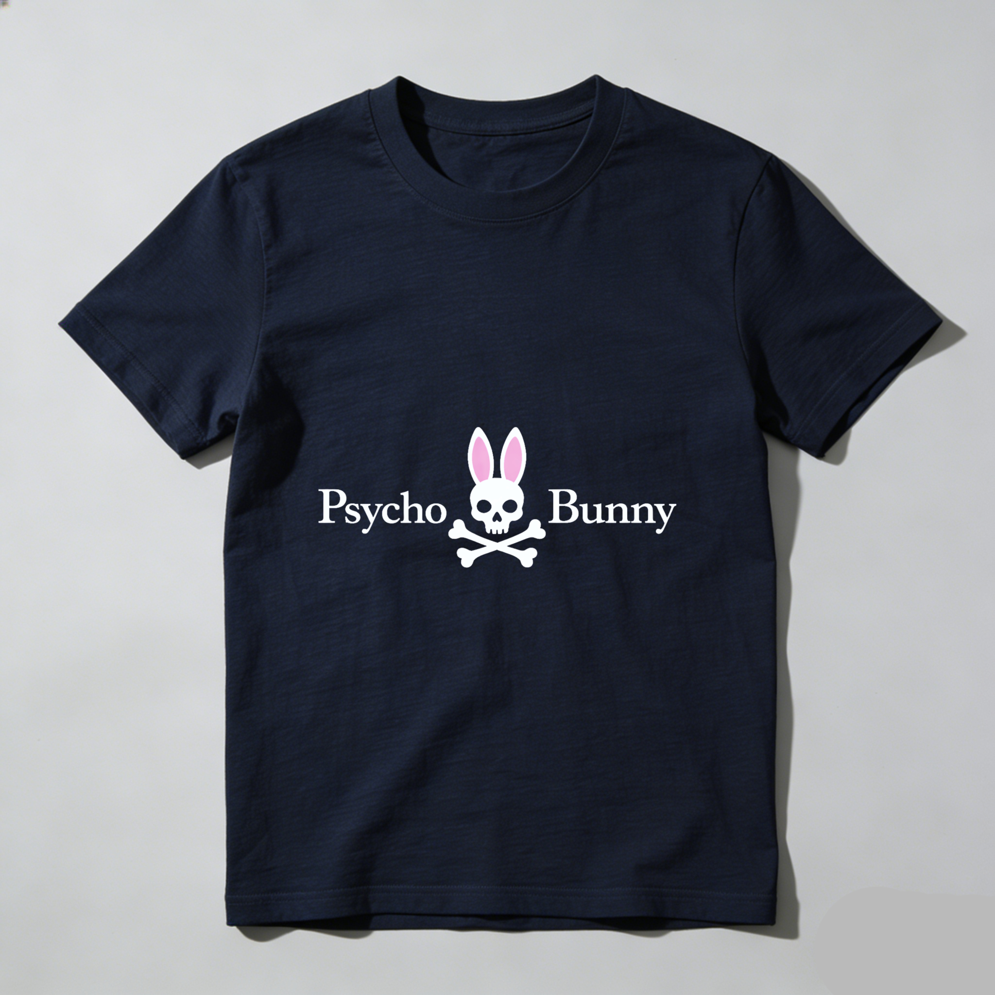 TEECURENT Psycho Bunny Skull And Crossbones T Shirt Black Unisex Casual Graphic Tee For Men Women