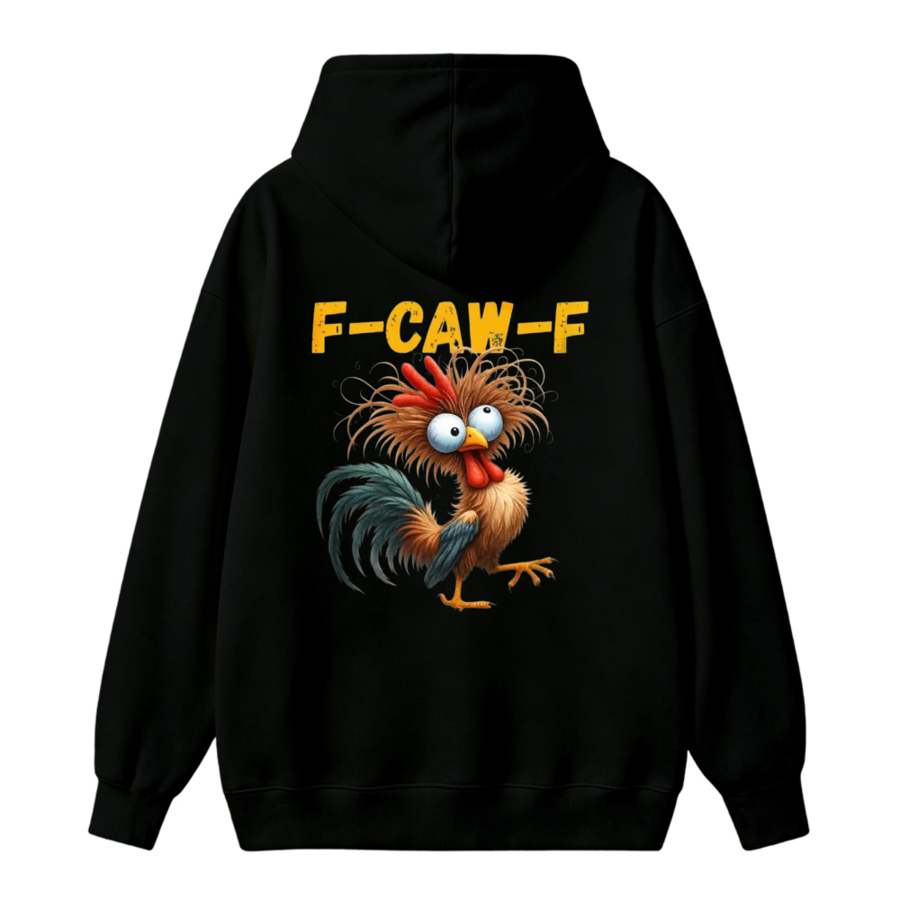 Funny Cartoon Rooster F Caw F Graphic Unisex Classic Hoodie