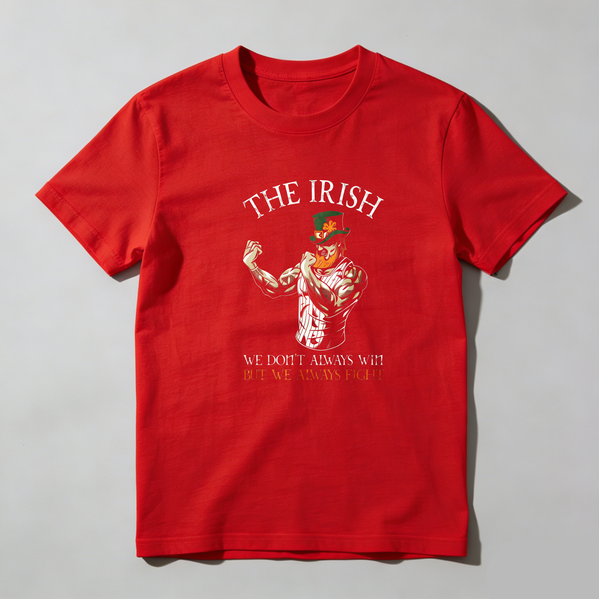 TEECURENT Irish Warrior Fighting Spirit Pure Cotton Short Sleeve T-Shirt-TeeCurent